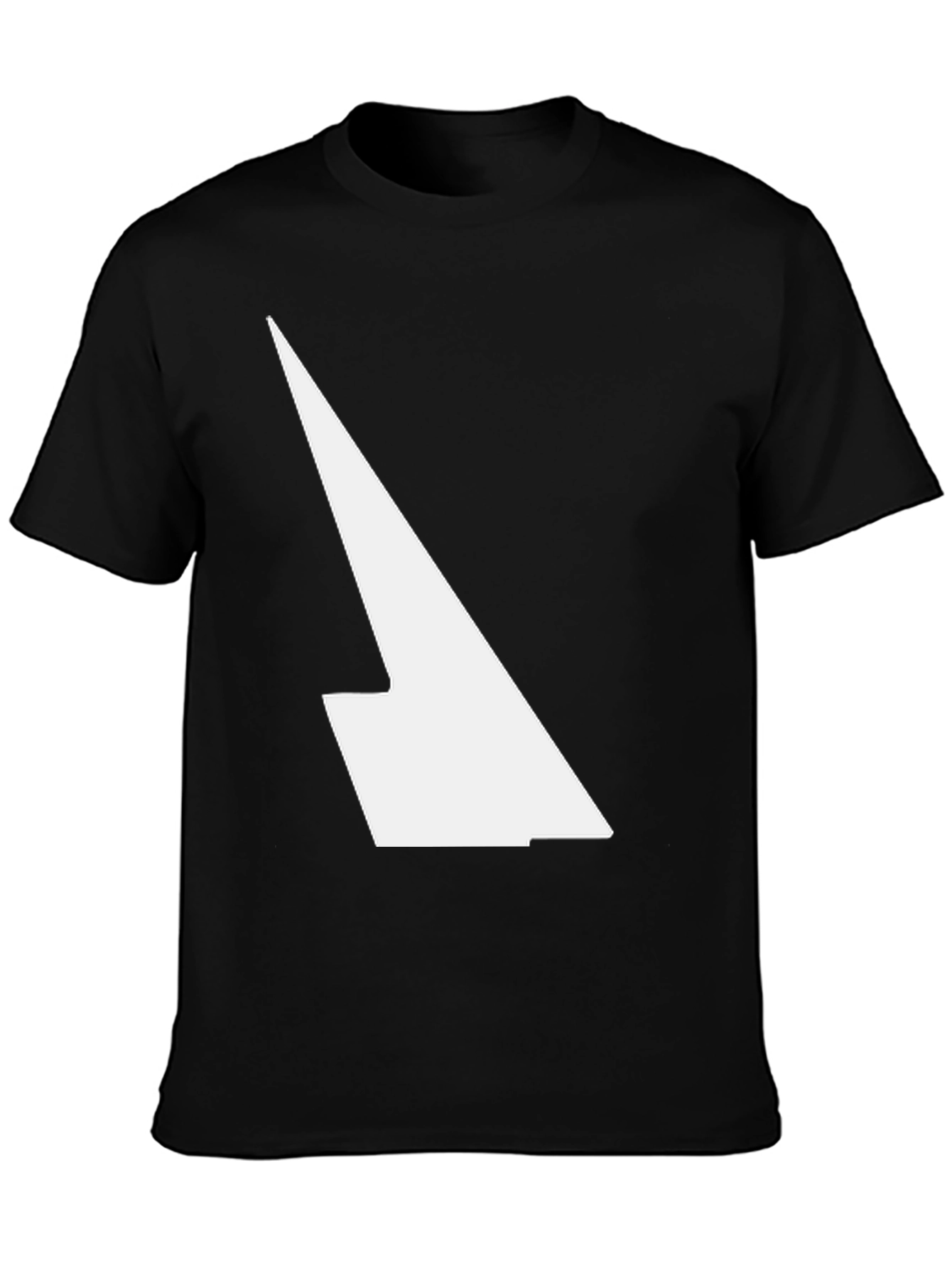 Modern Black T-Shirt with Abstract White Design