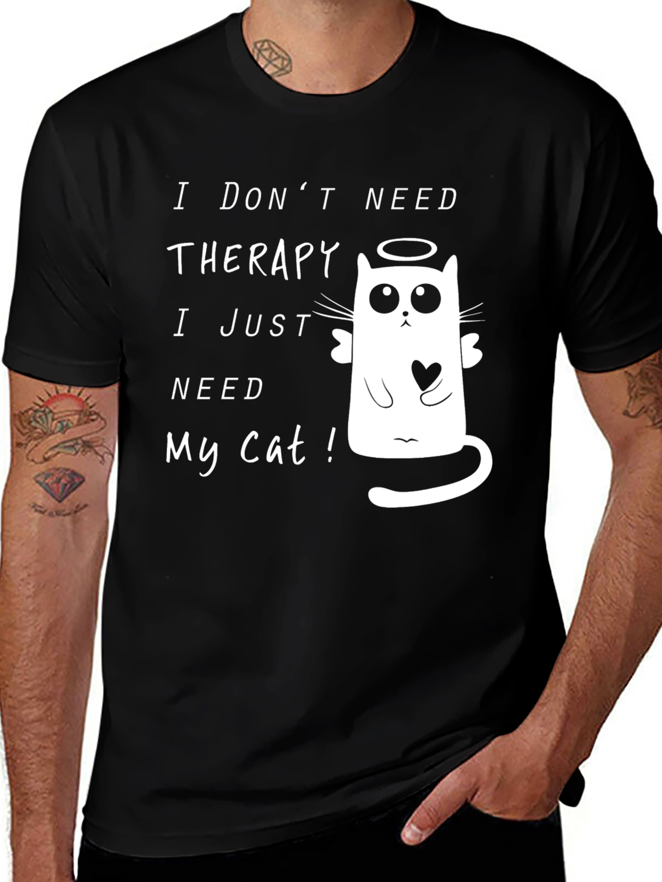 Funny Cat Lover T-Shirt - I Dont Need Therapy