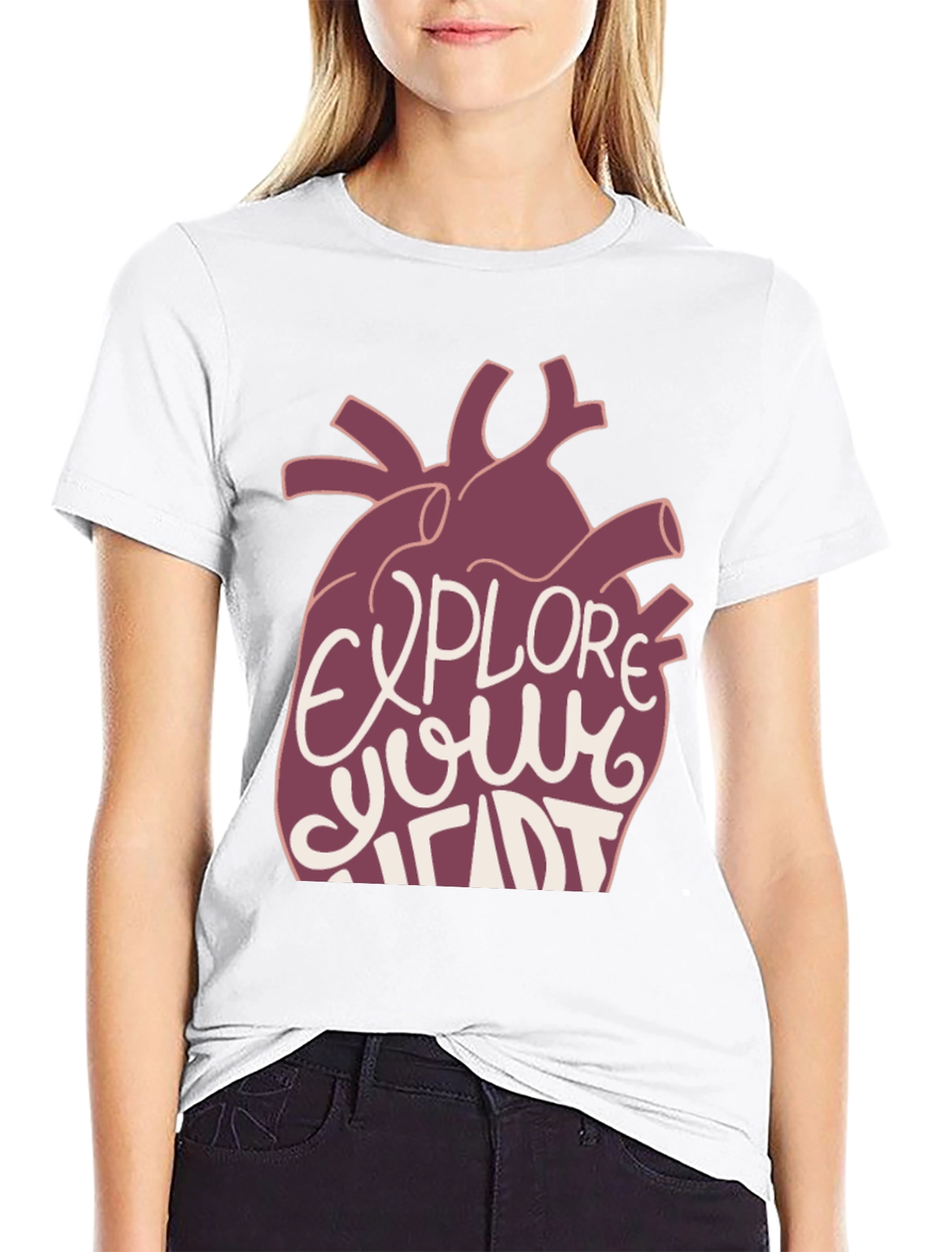 Explore Your Heart Graphic Tee - Black