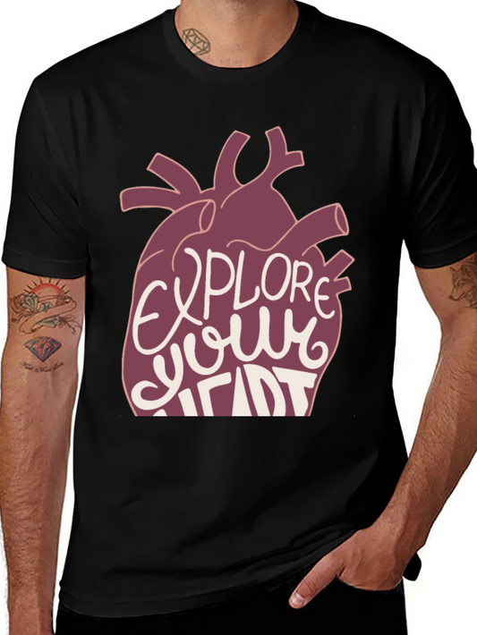 Explore Your Heart Graphic Tee - Black