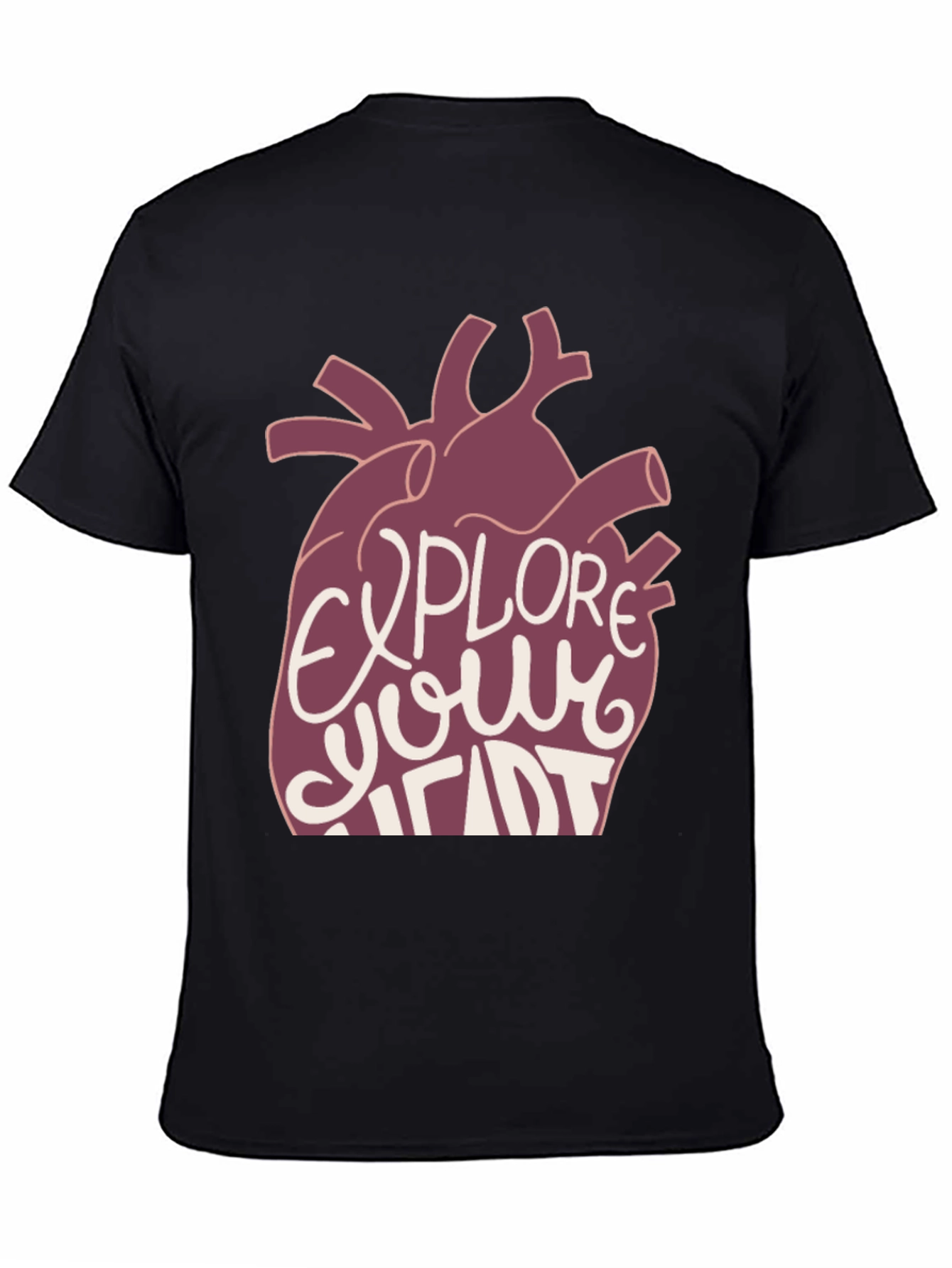 Explore Your Heart Graphic Tee - Black