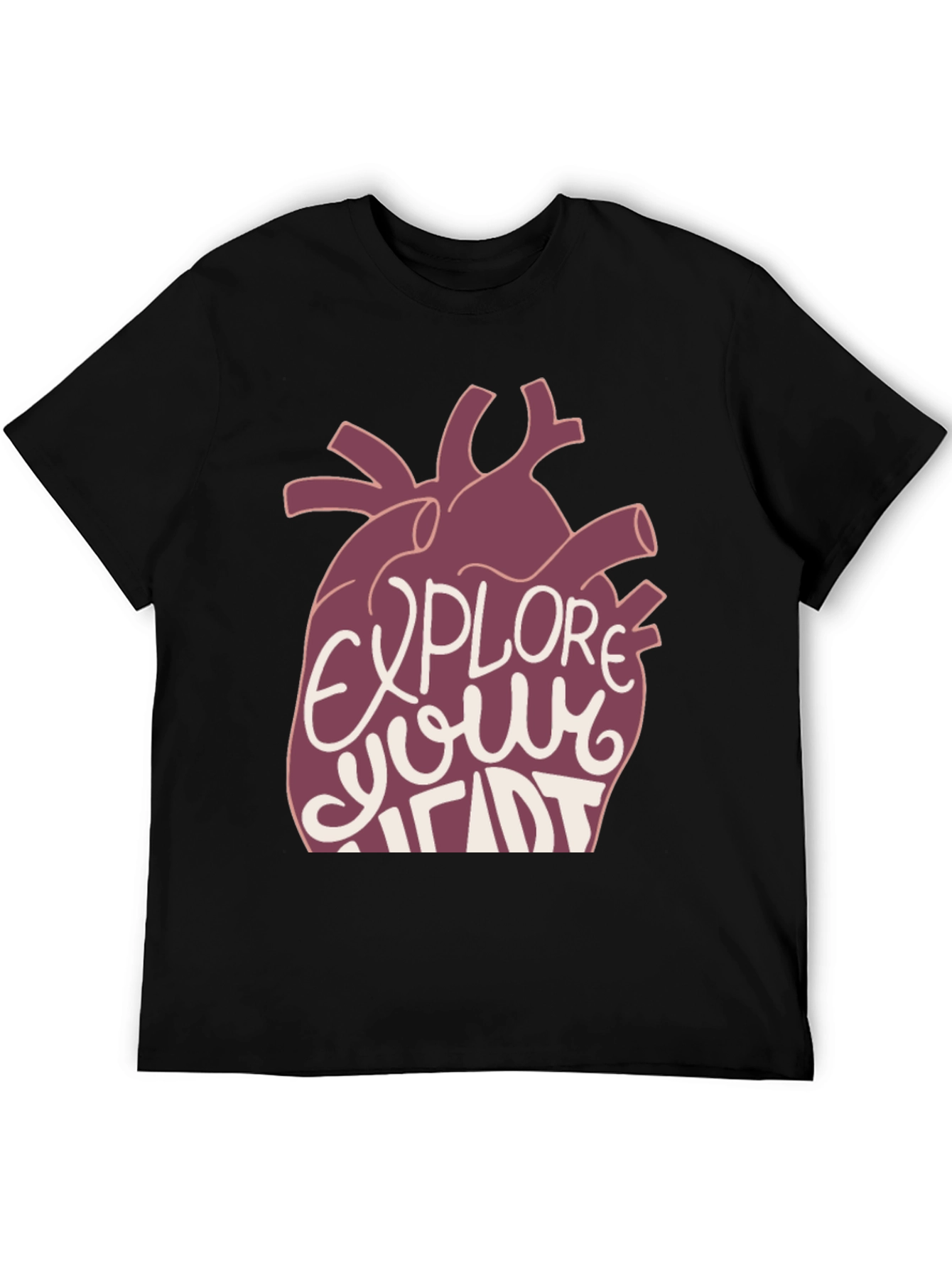 Explore Your Heart Graphic Tee - Black