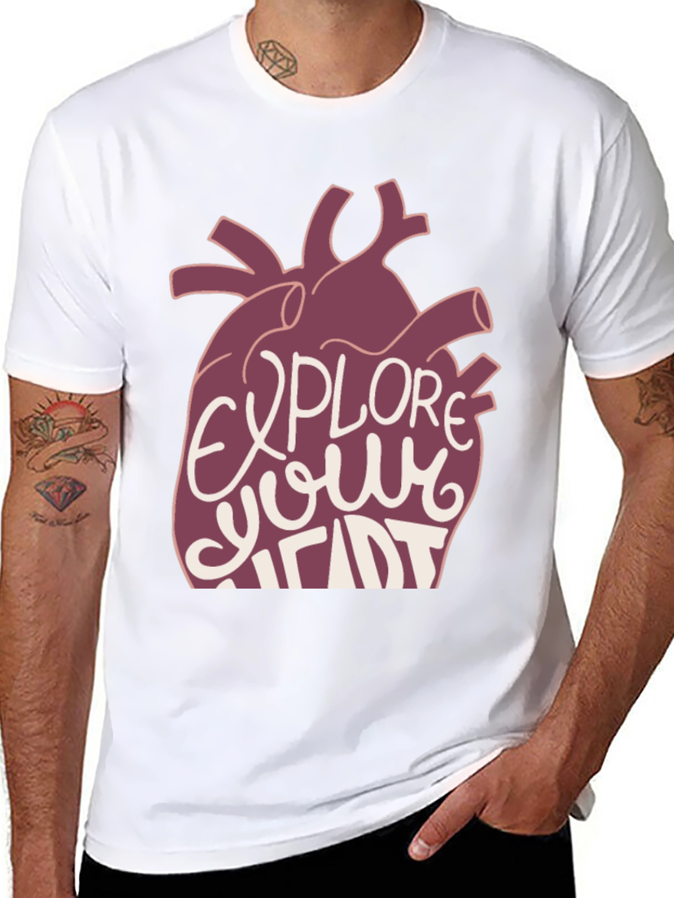 Explore Your Heart Graphic Tee - Black