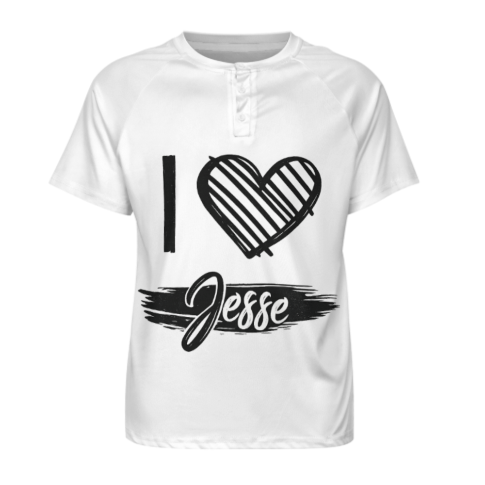 I Love Jesse Custom Name Graphic T-Shirt – Romantic Heart Couple Tee for Everyday Style(z367)