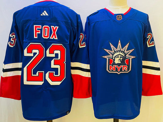 Men's New York Rangers Adam Fox #23 Blue Game Jerseys