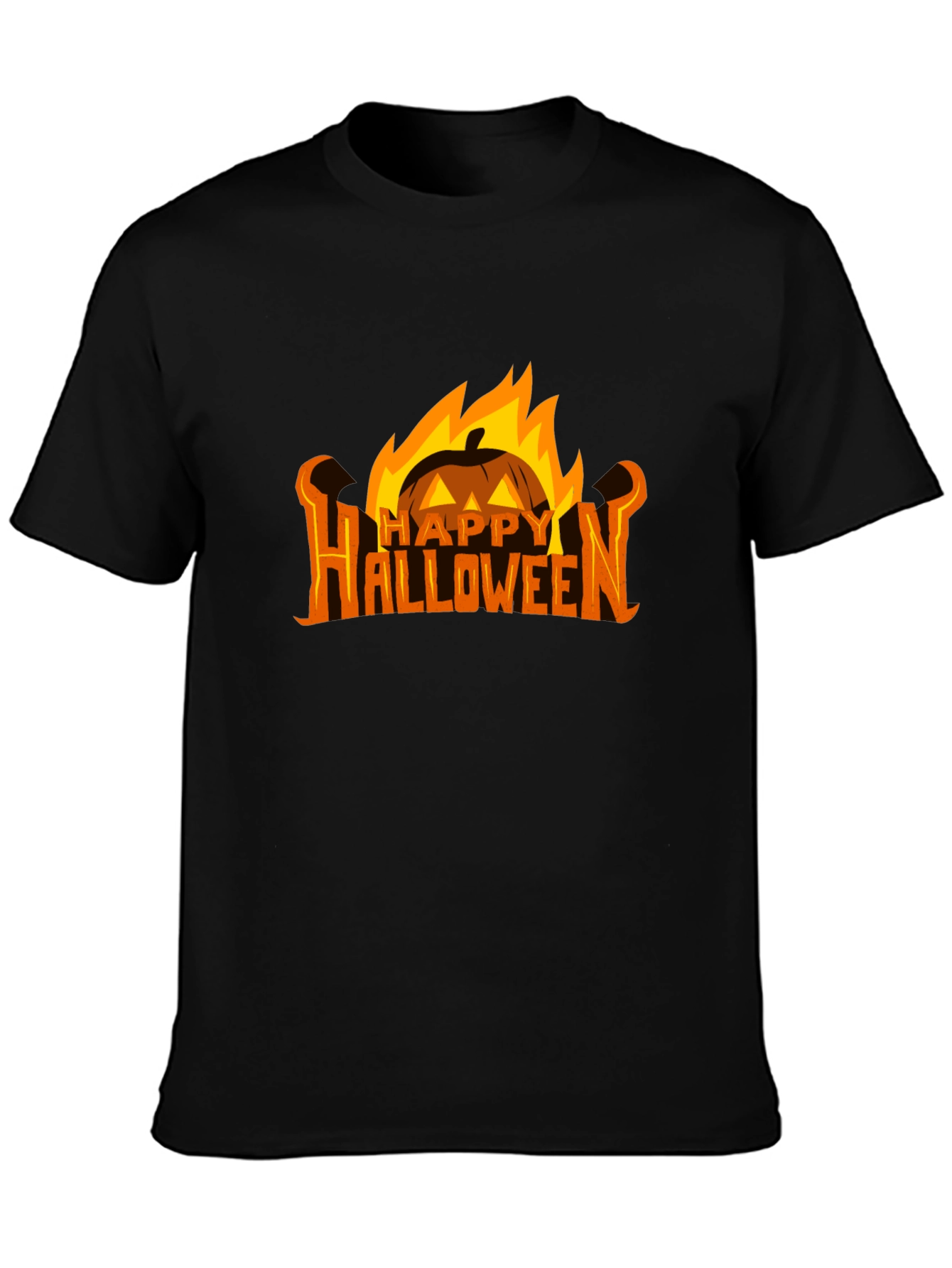 Halloween Pumpkin Fire Graphic Tee