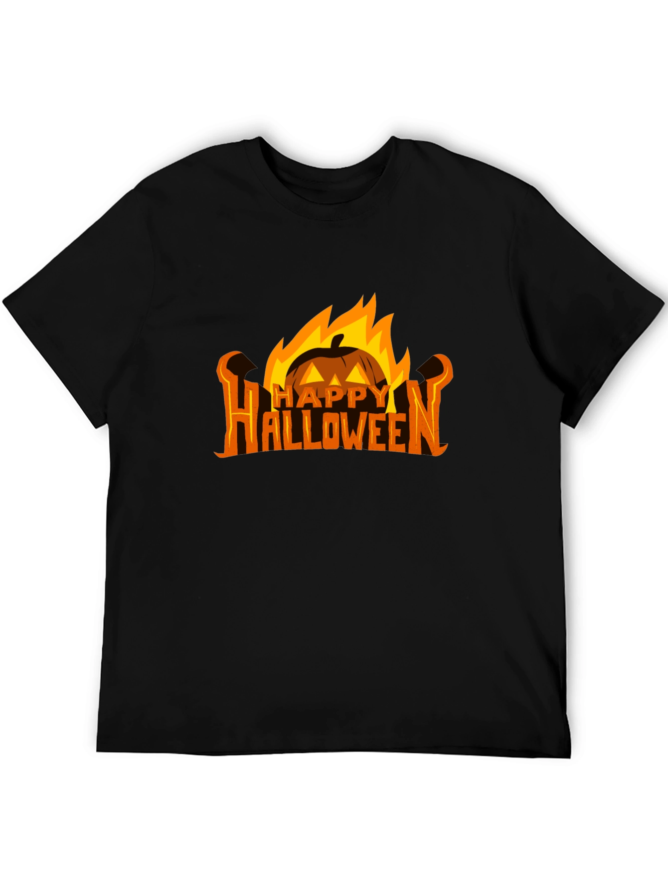 Halloween Pumpkin Fire Graphic Tee