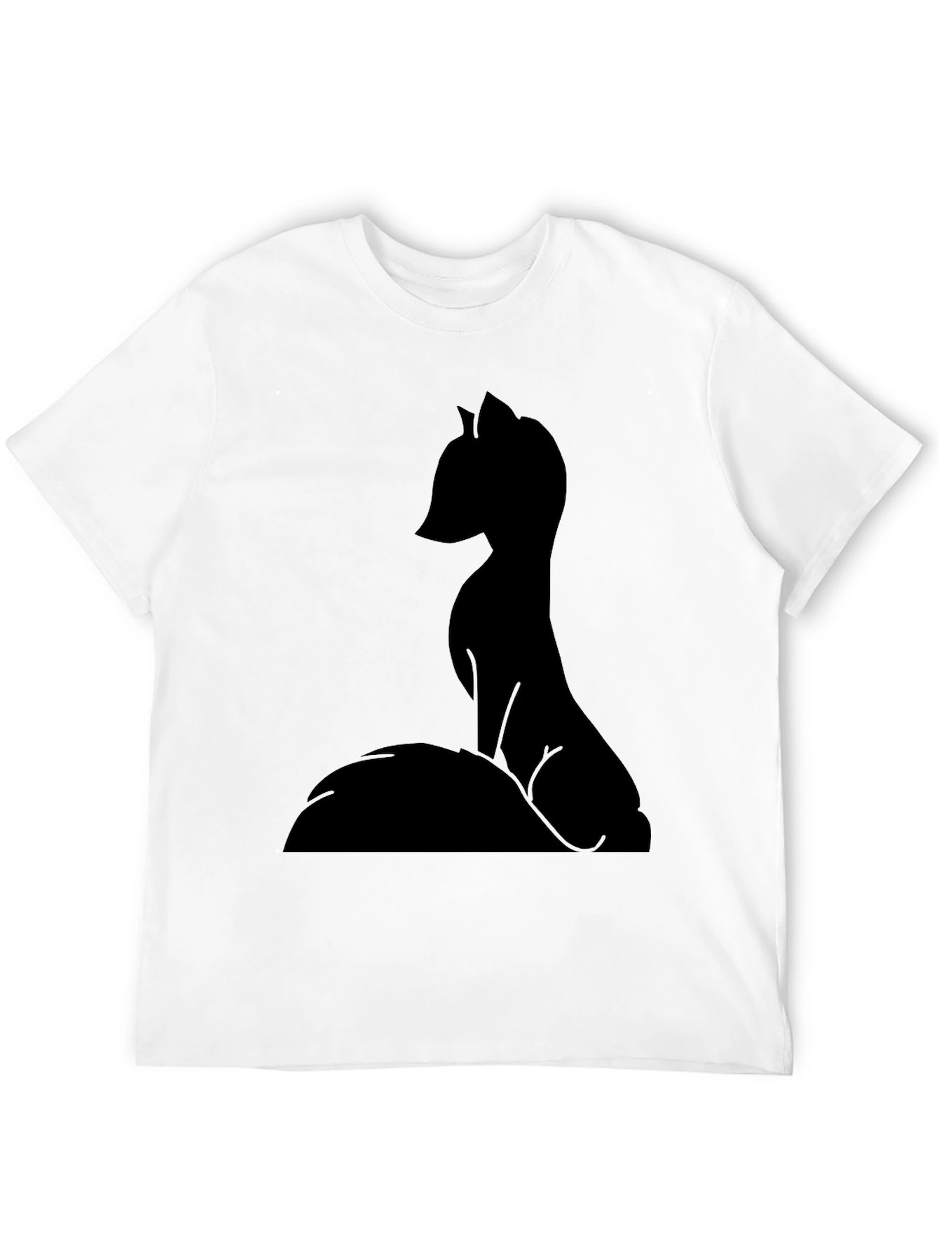Black Fox Silhouette Graphic T-Shirt