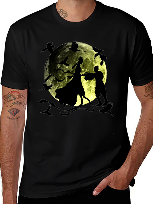 Silhouette Moon Dance T-Shirt Crow Graphic Tee