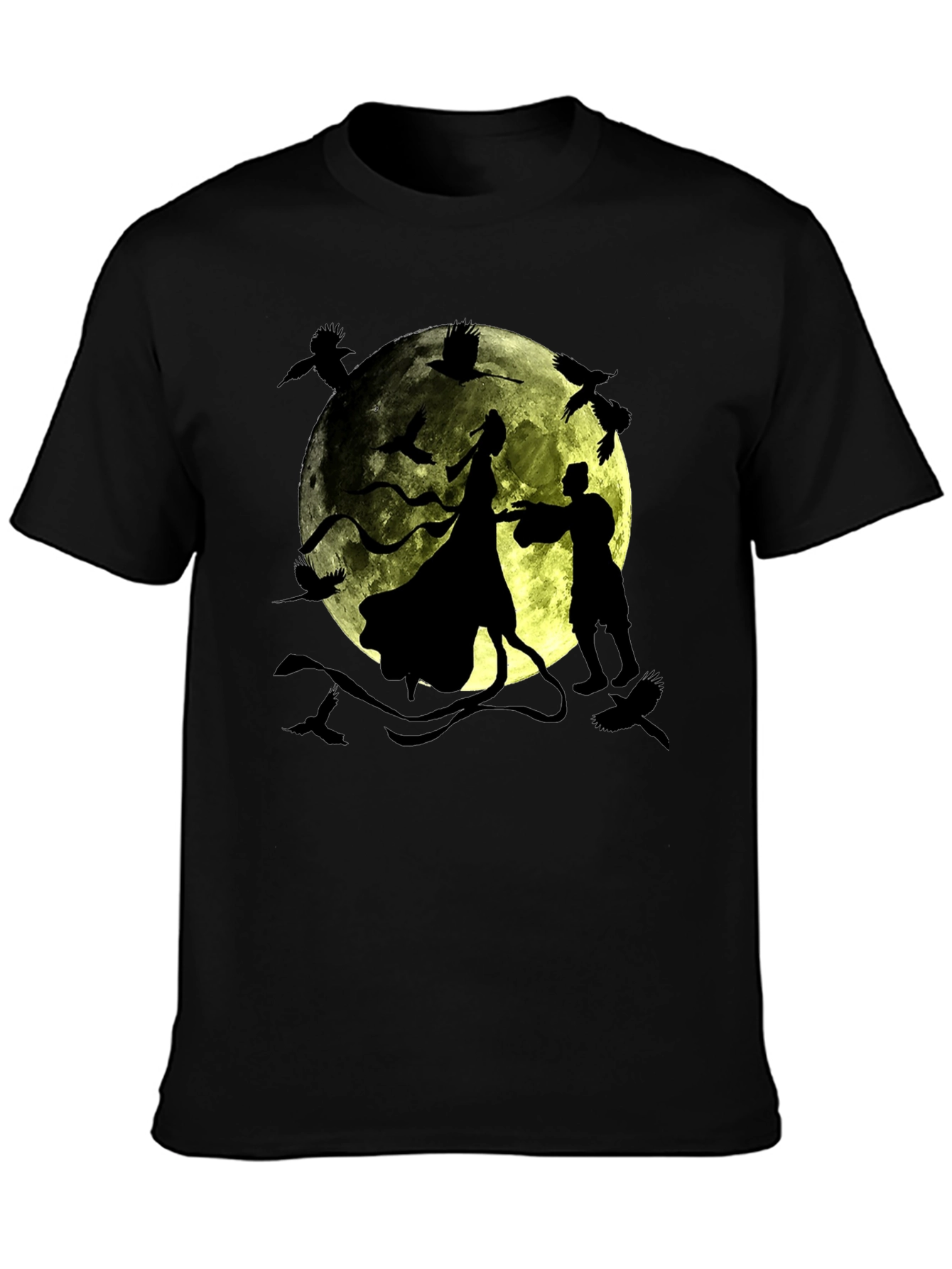 Silhouette Moon Dance T-Shirt Crow Graphic Tee