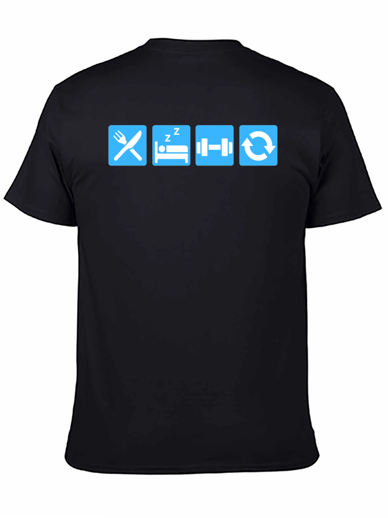 Eat Sleep Gym Repeat Black T-Shirt