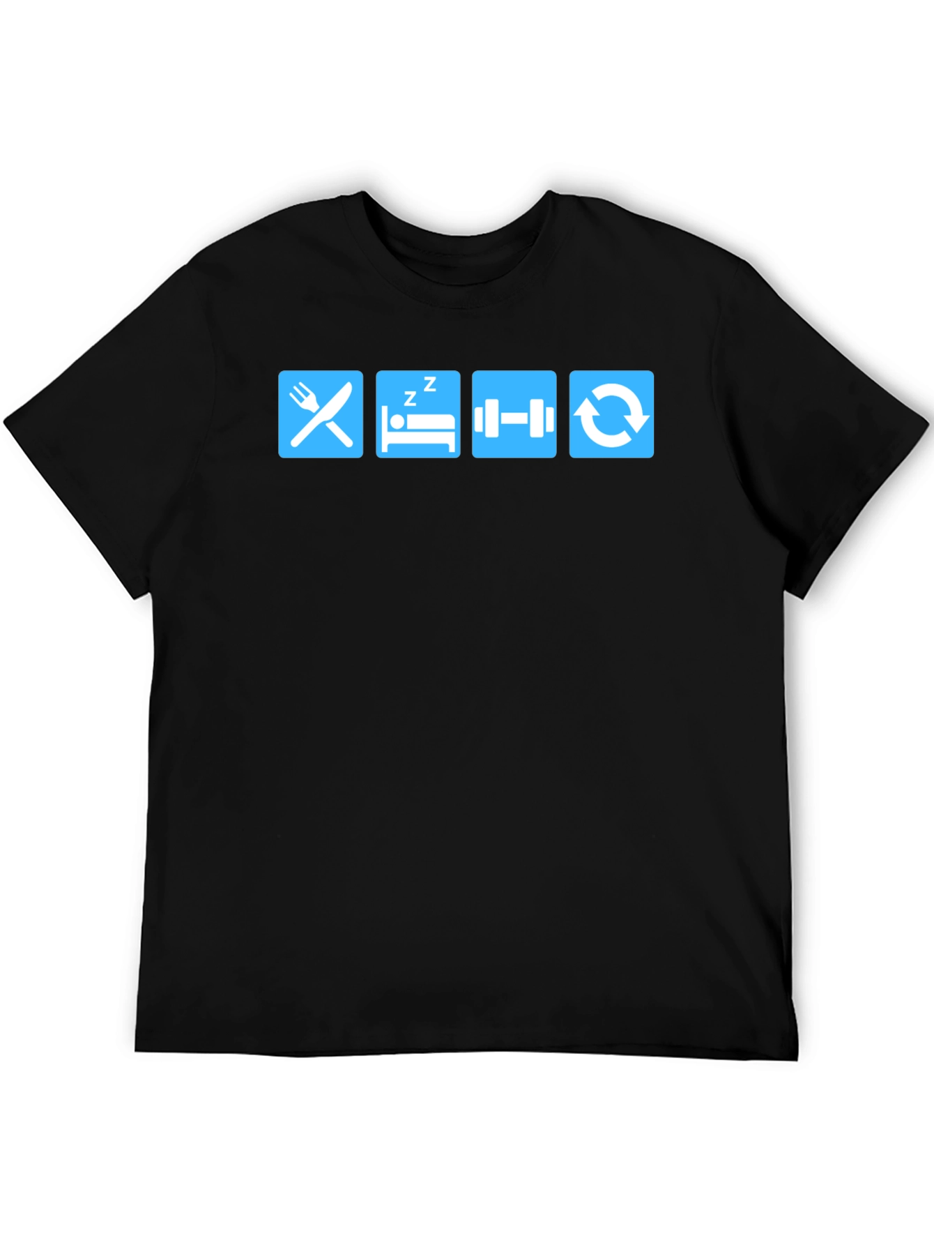 Eat Sleep Gym Repeat Black T-Shirt