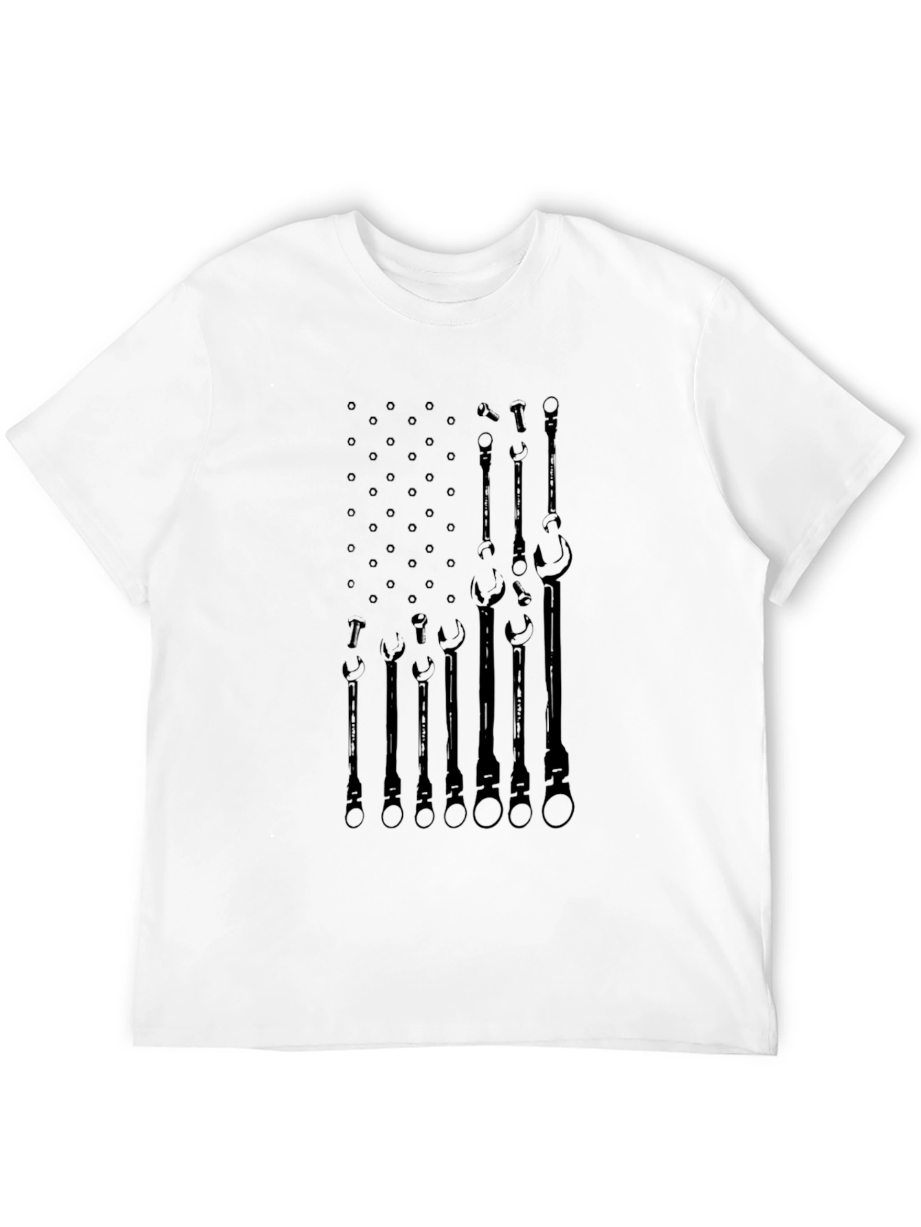 Mechanic American Flag Graphic Tee - Black