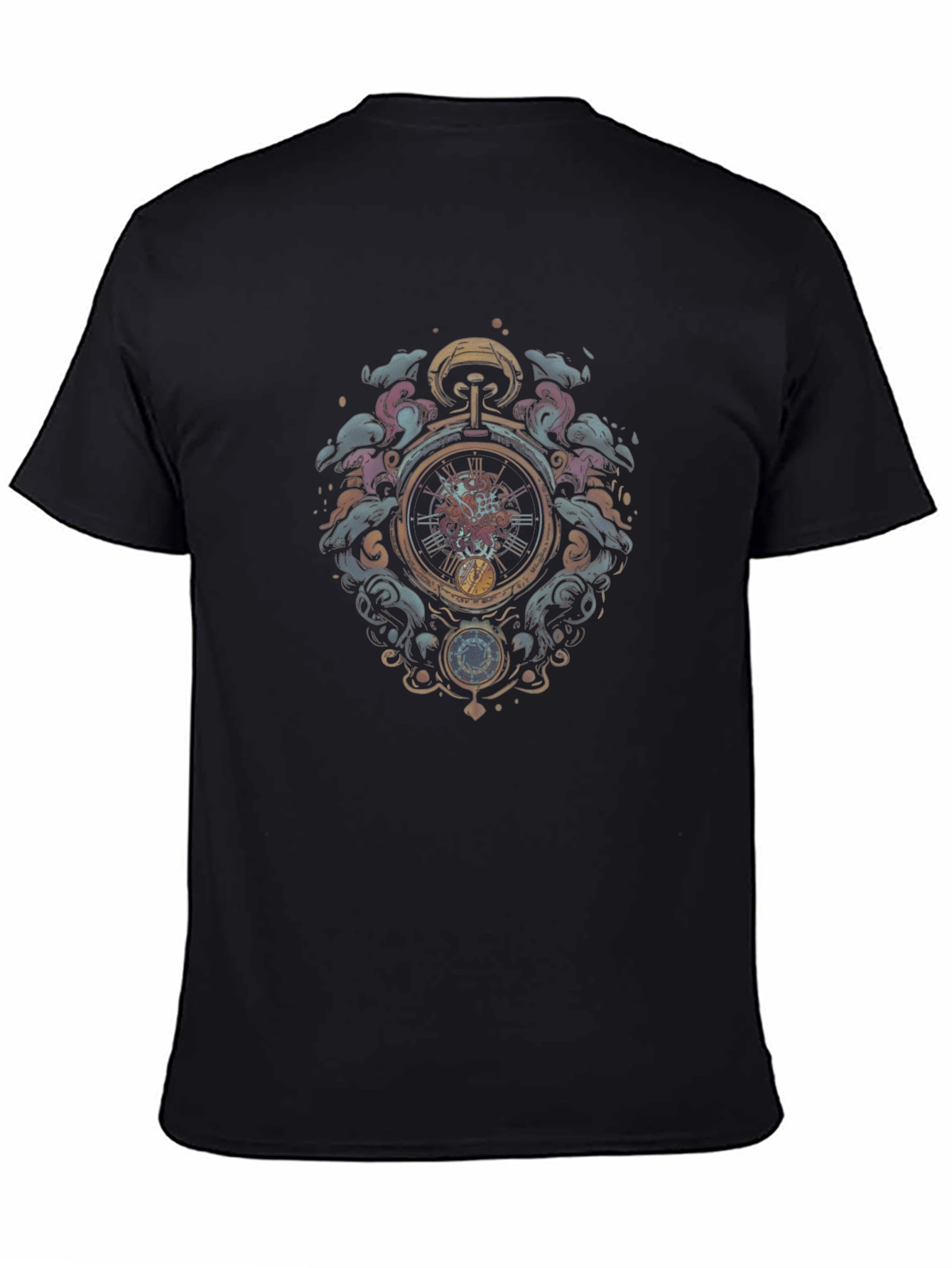 Time Travelers Pocket Watch Black T-Shirt