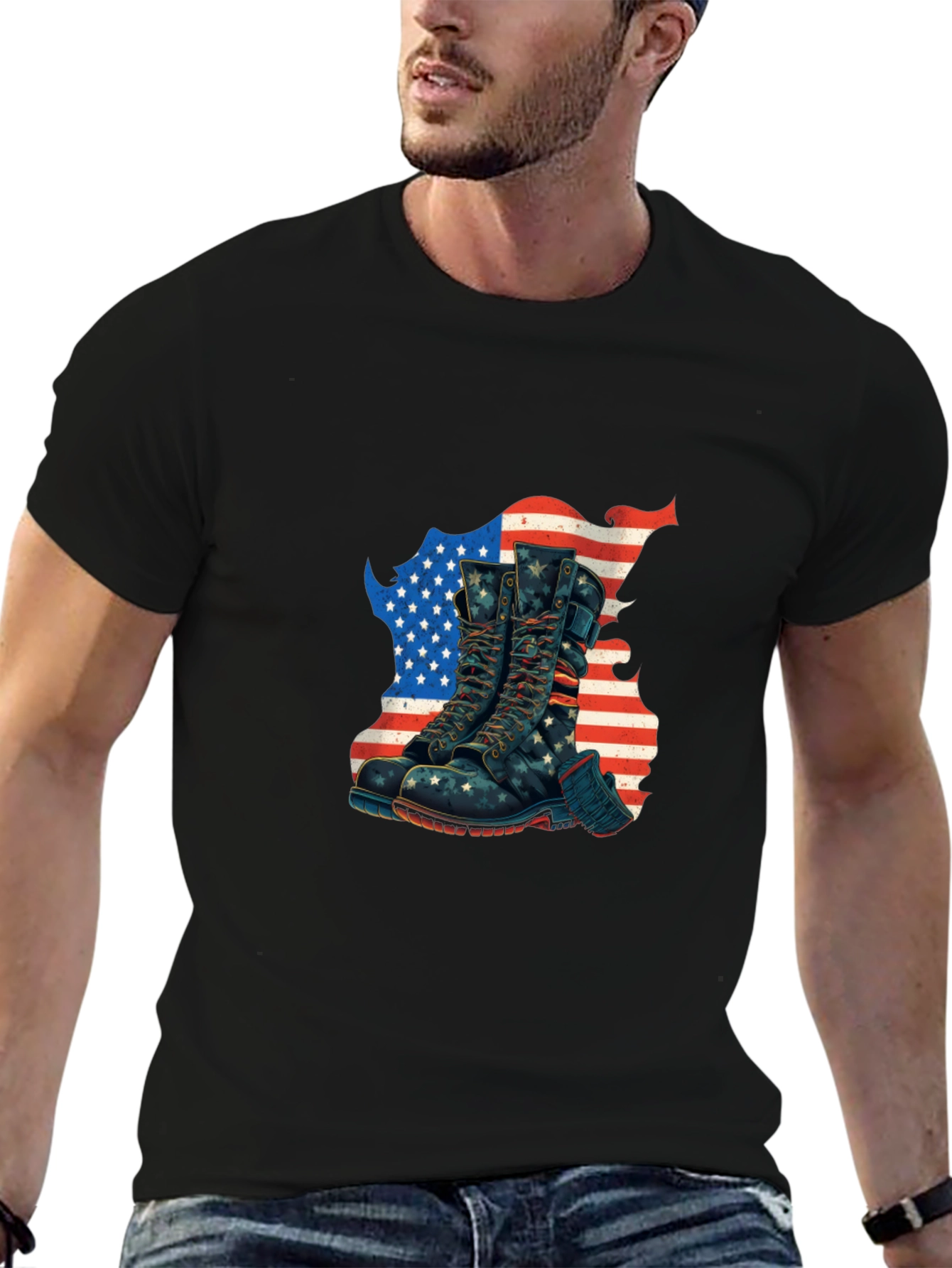 Patriotic Boots Graphic T-Shirt