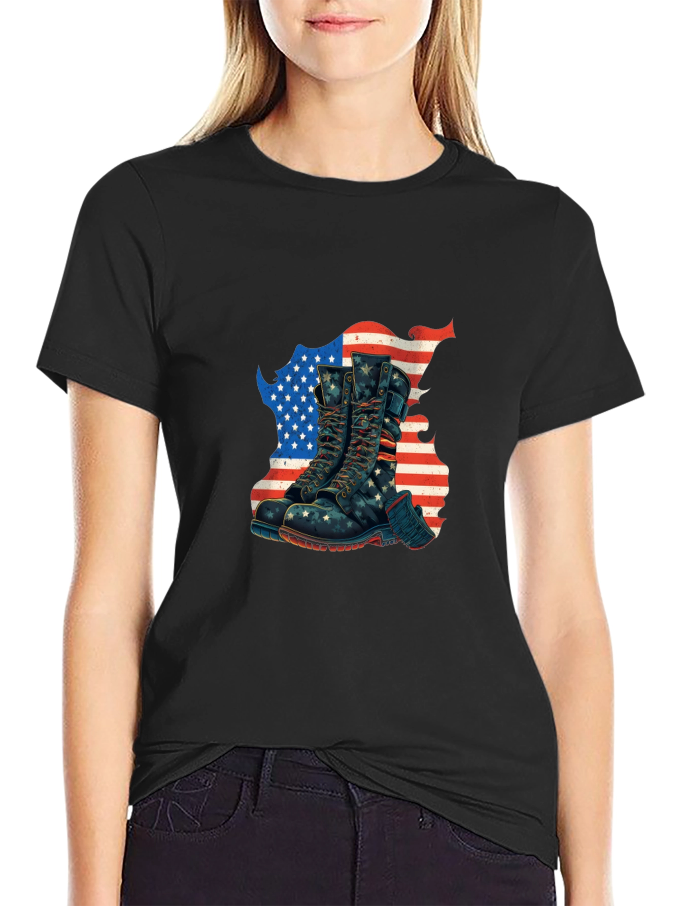 Patriotic Boots Graphic T-Shirt