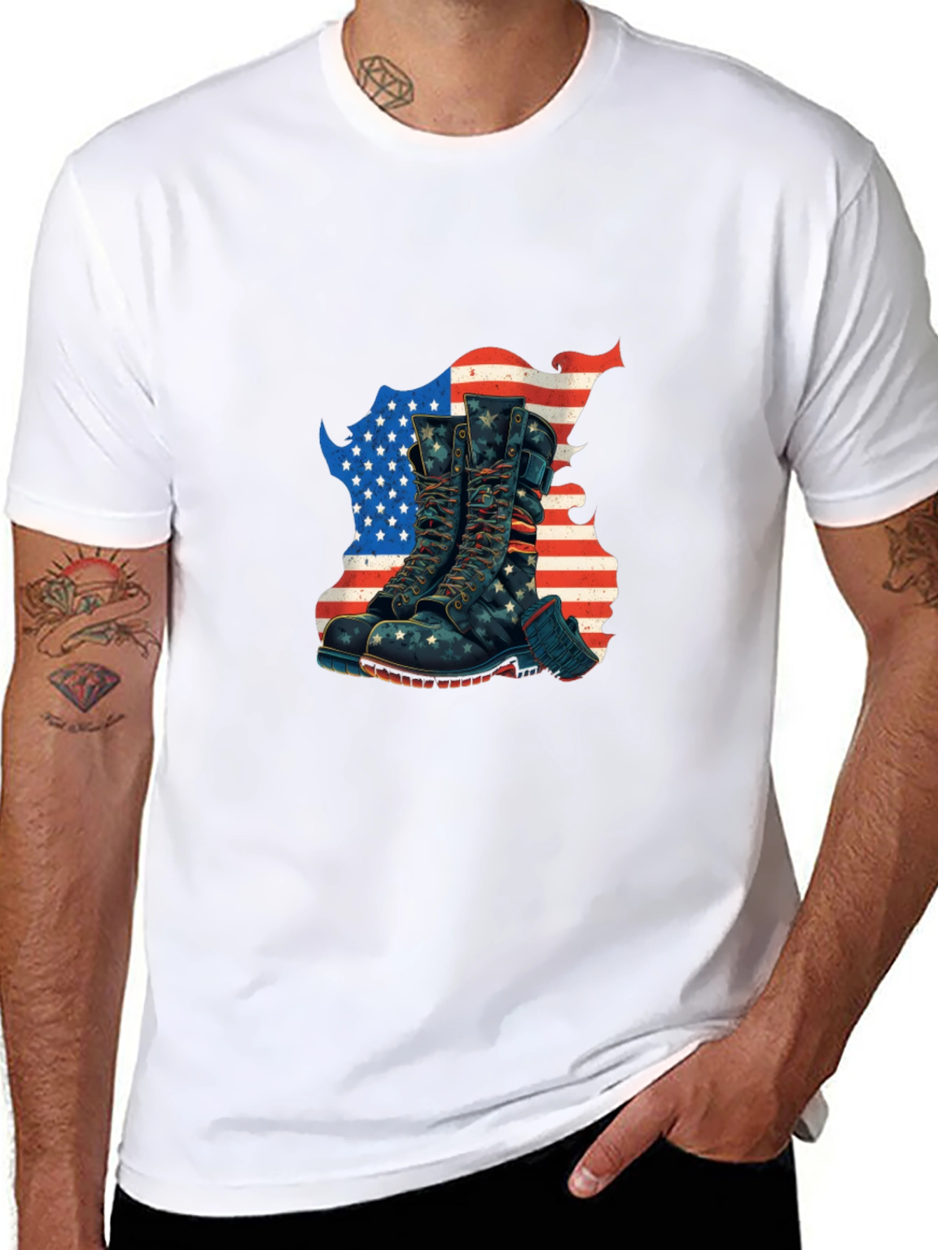 Patriotic Boots Graphic T-Shirt