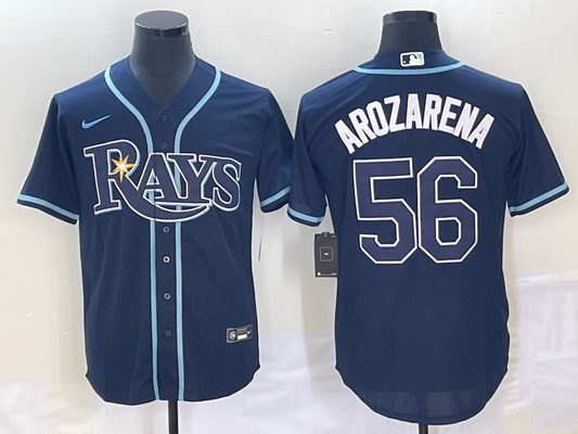 Men's Tampa Bay Rays Randy Arozarena #56 Navy Replica Player Jerseys