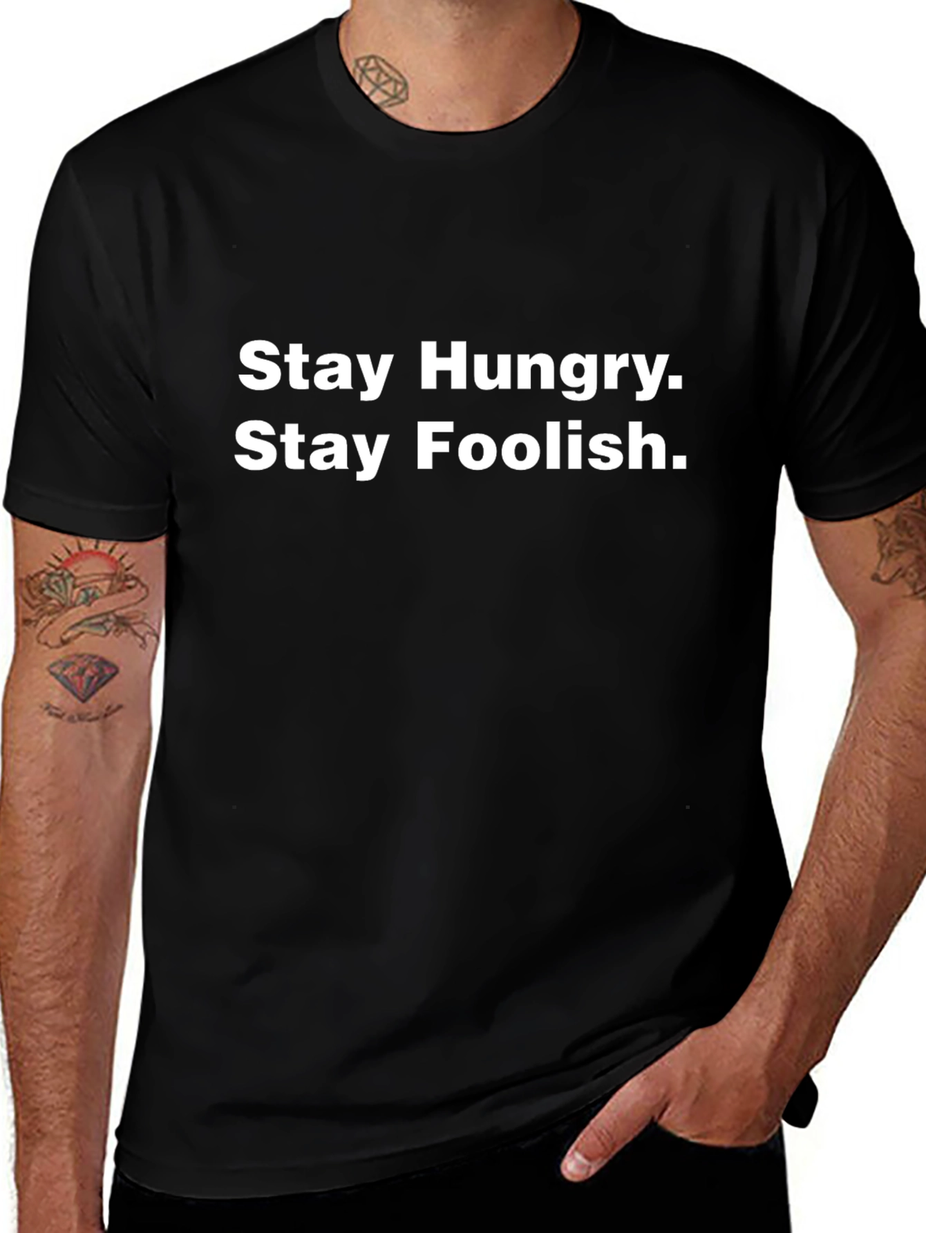 Stay Hungry Stay Foolish Black T-Shirt
