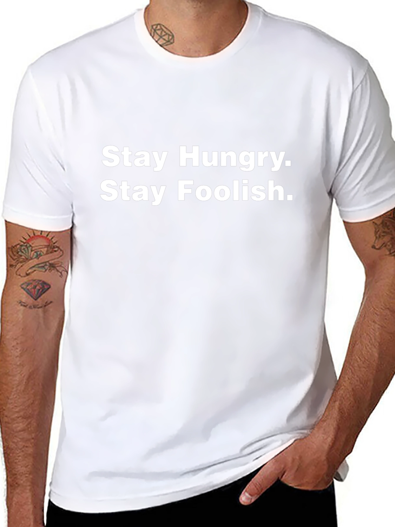Stay Hungry Stay Foolish Black T-Shirt
