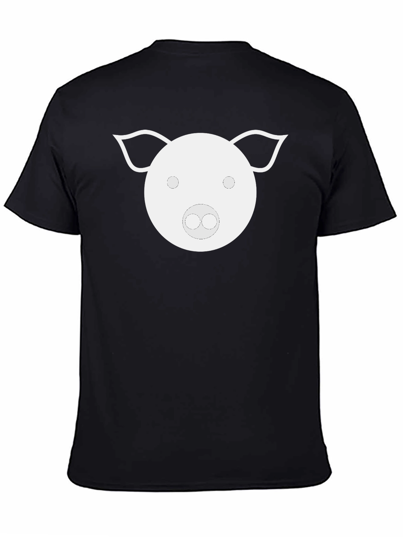 Pig Face Graphic Tee - Black Cotton T-Shirt