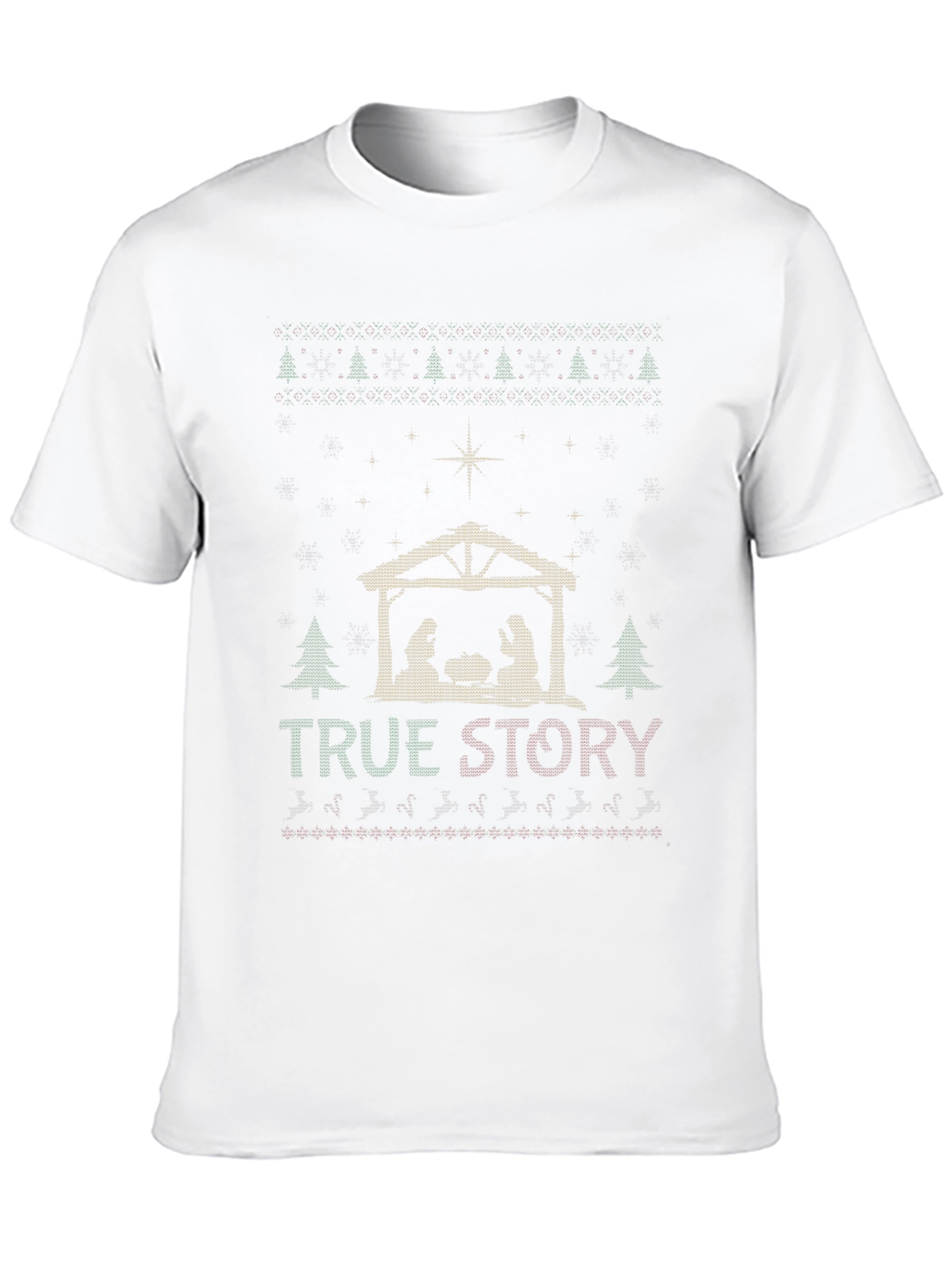 True Story Nativity Scene Black T-Shirt