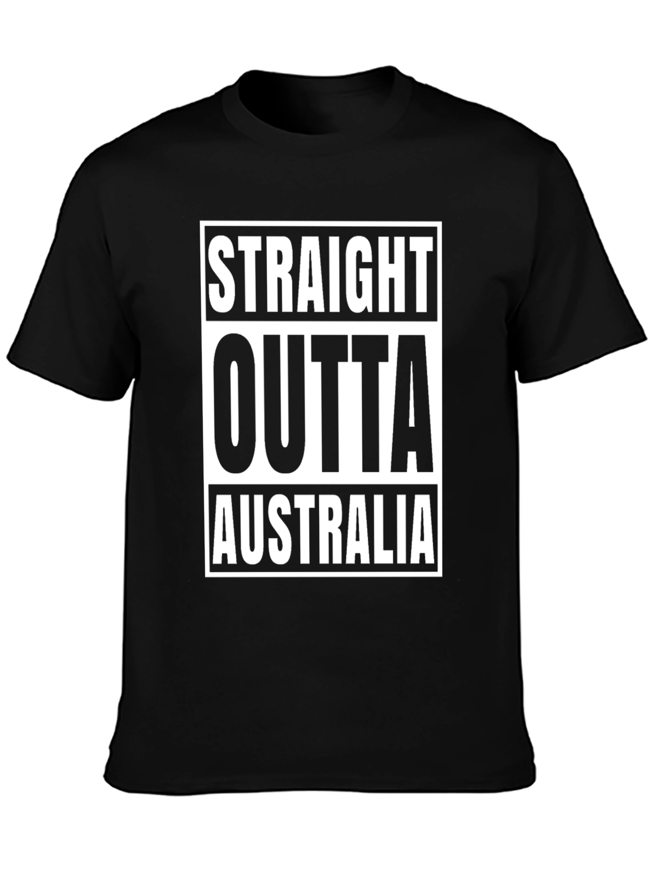 Straight Outta Australia Black T-Shirt