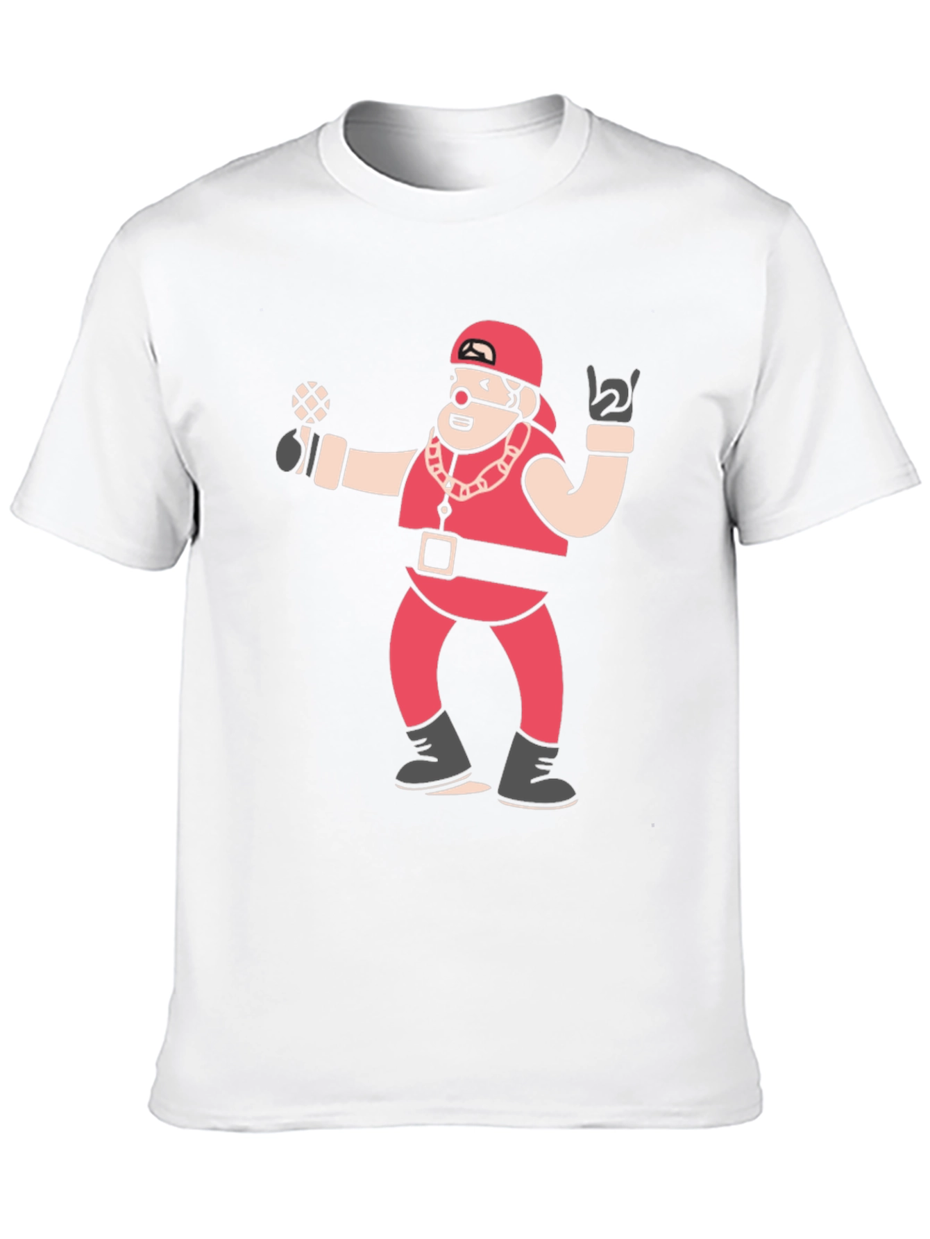 Rapper Santa Graphic Tee - Holiday Hip Hop T-Shirt