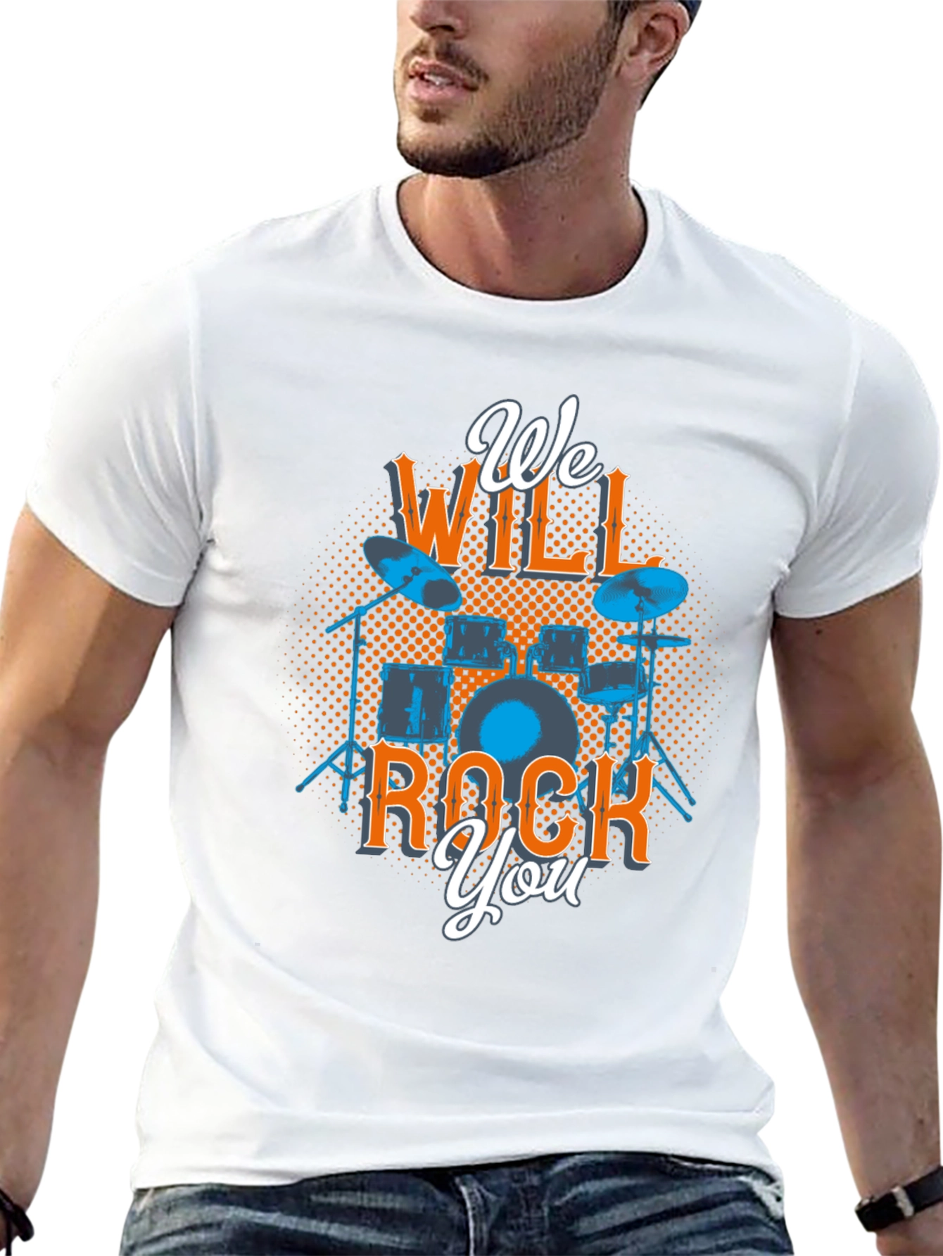 We Will Rock You Drum Set Graphic Tee