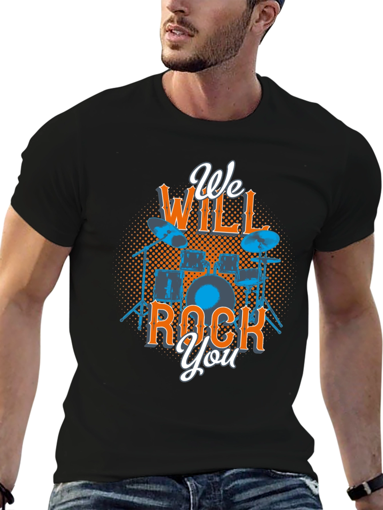 We Will Rock You Drum Set Graphic Tee