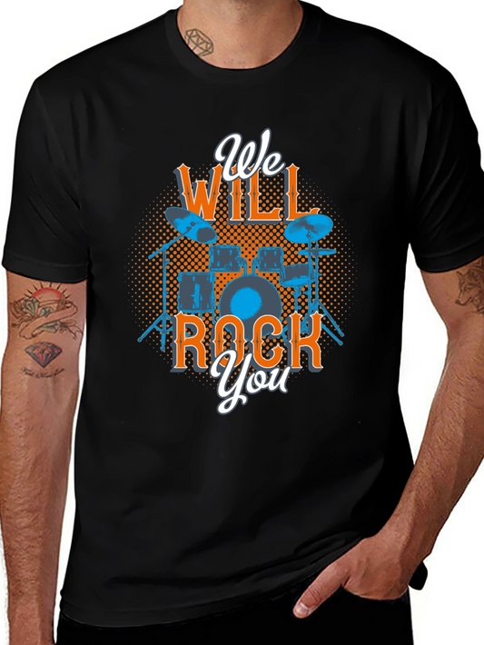 We Will Rock You Drum Set Graphic Tee