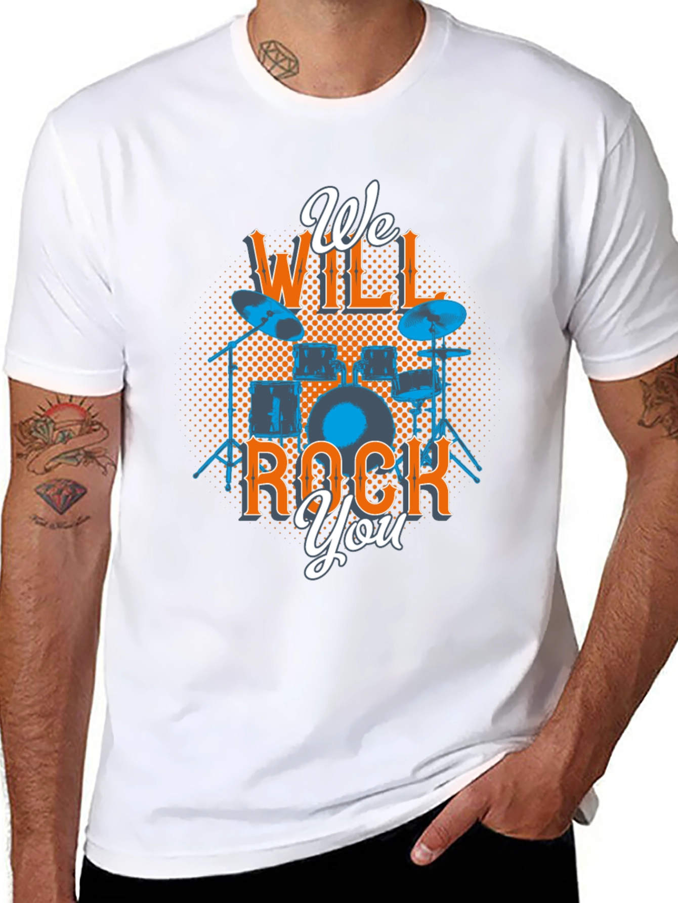 We Will Rock You Drum Set Graphic Tee