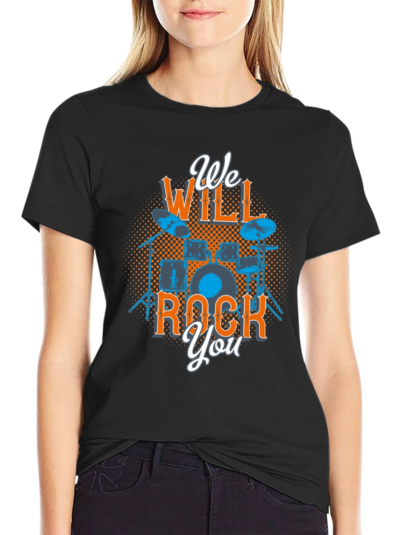 We Will Rock You Drum Set Graphic Tee
