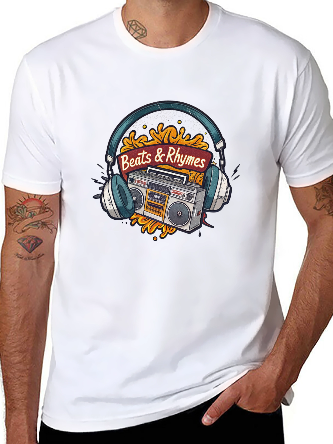 Beats & Rhymes Retro Music T-Shirt