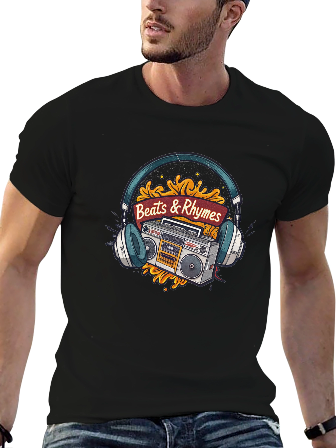 Beats & Rhymes Retro Music T-Shirt