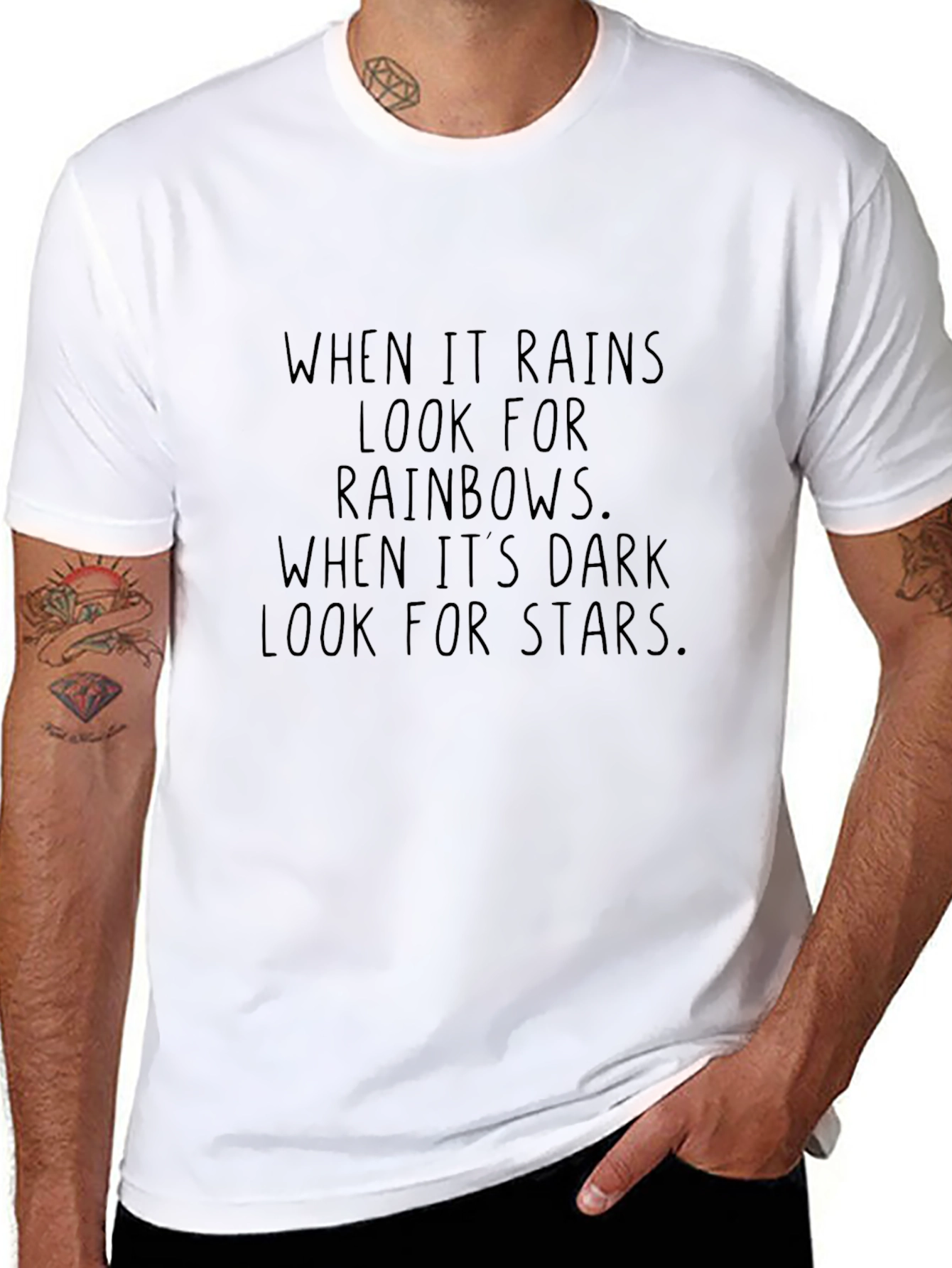 Inspirational Quote Black Crewneck T-Shirt