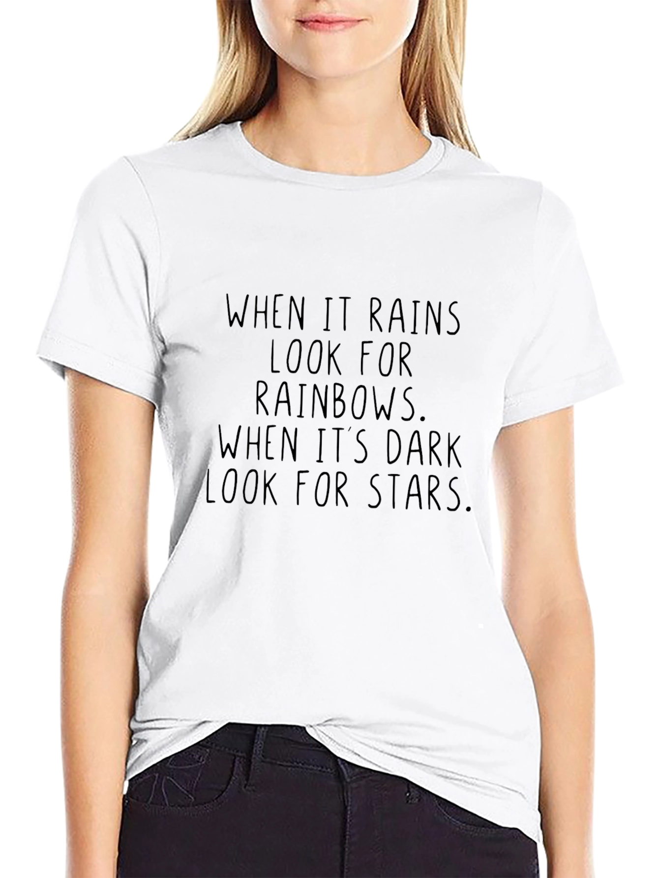 Inspirational Quote Black Crewneck T-Shirt