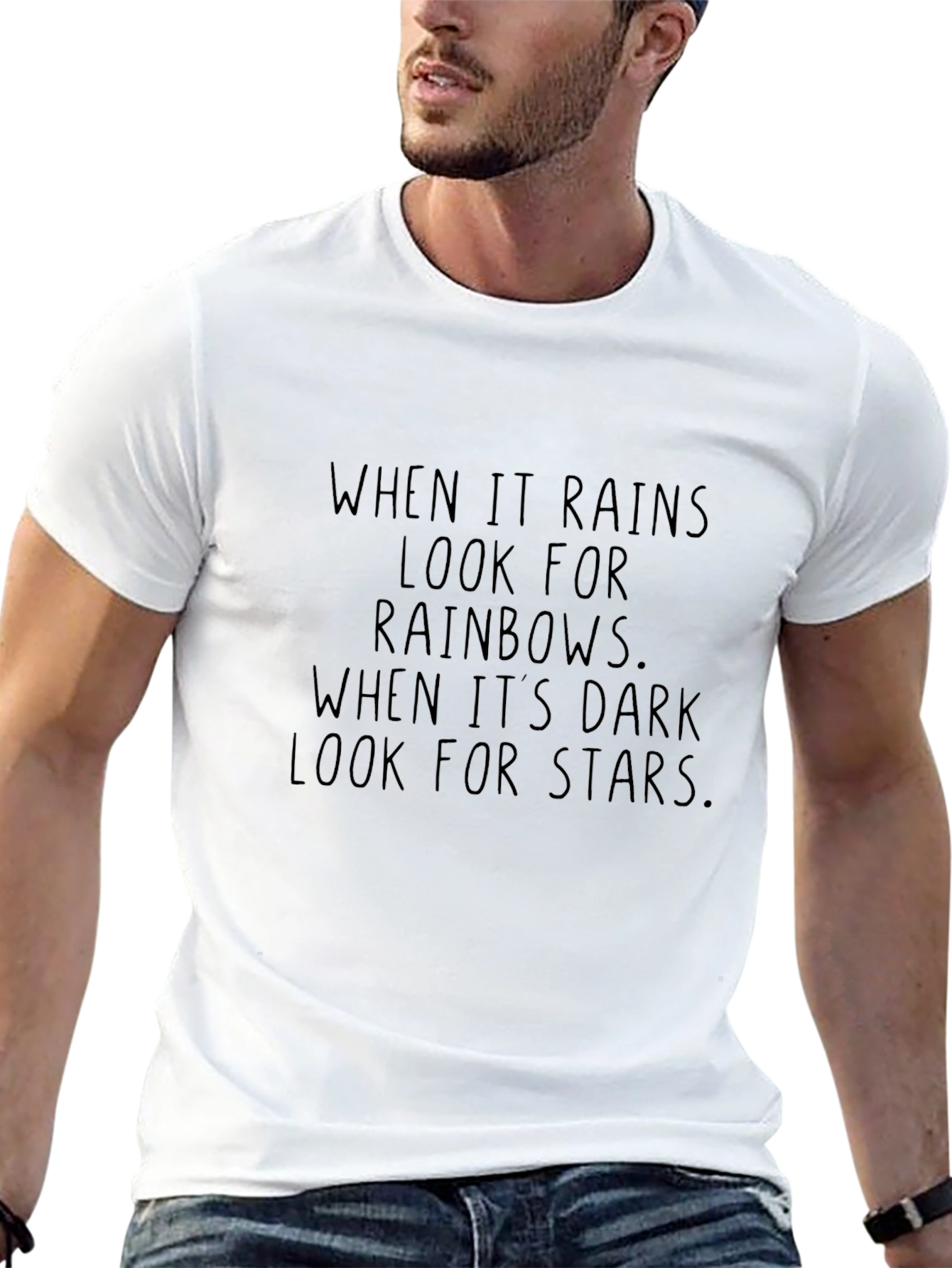 Inspirational Quote Black Crewneck T-Shirt