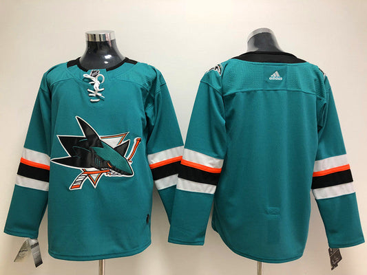 Men's San Jose Sharks Teal Home Authentic Blank Jerseys