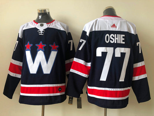 Men's Washington Capitals TJ Oshie #77 Navy Breakaway Player Jerseys
