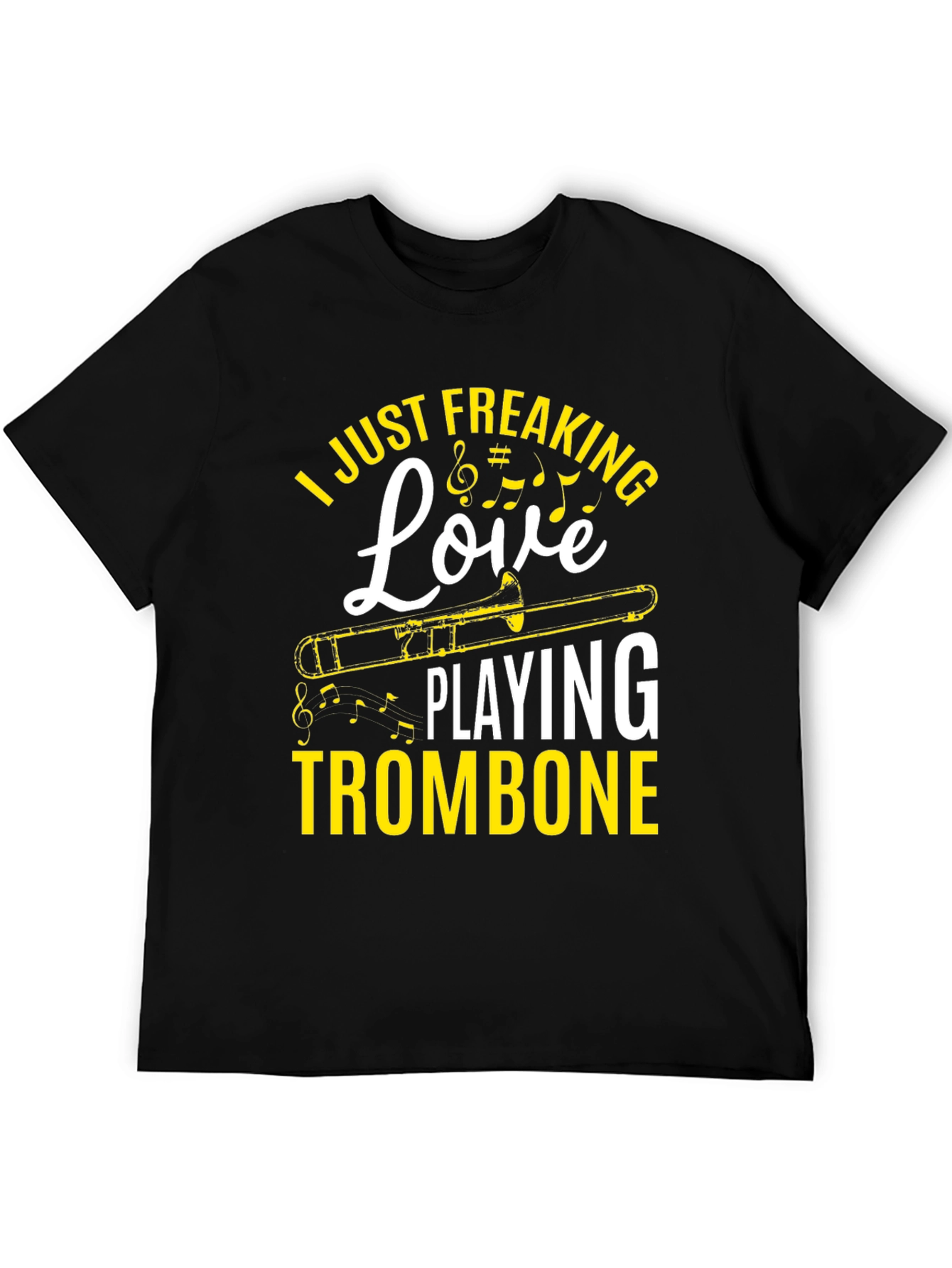 I Love Playing Trombone Graphic Tee - Musician Shirt