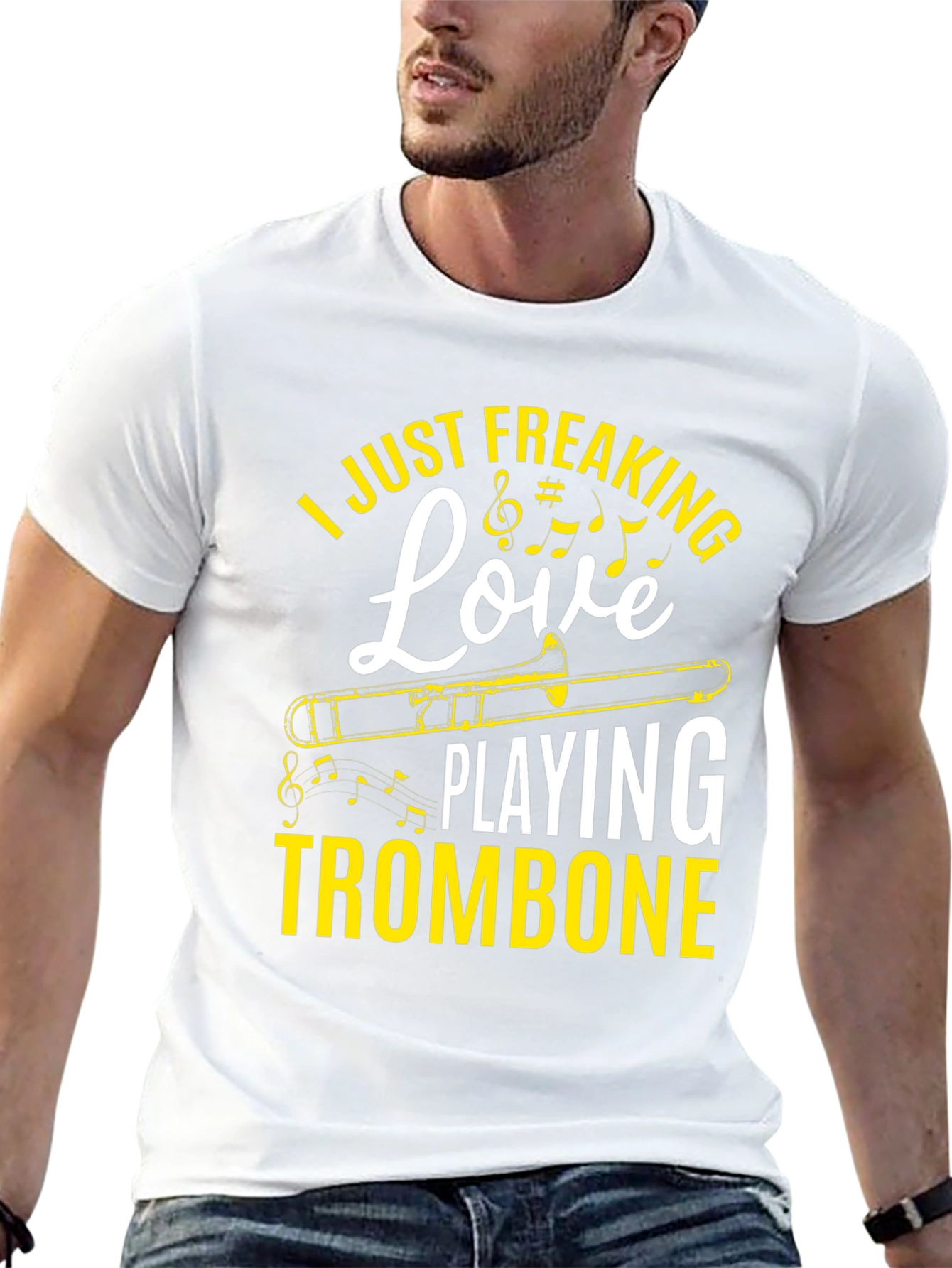 I Love Playing Trombone Graphic Tee - Musician Shirt