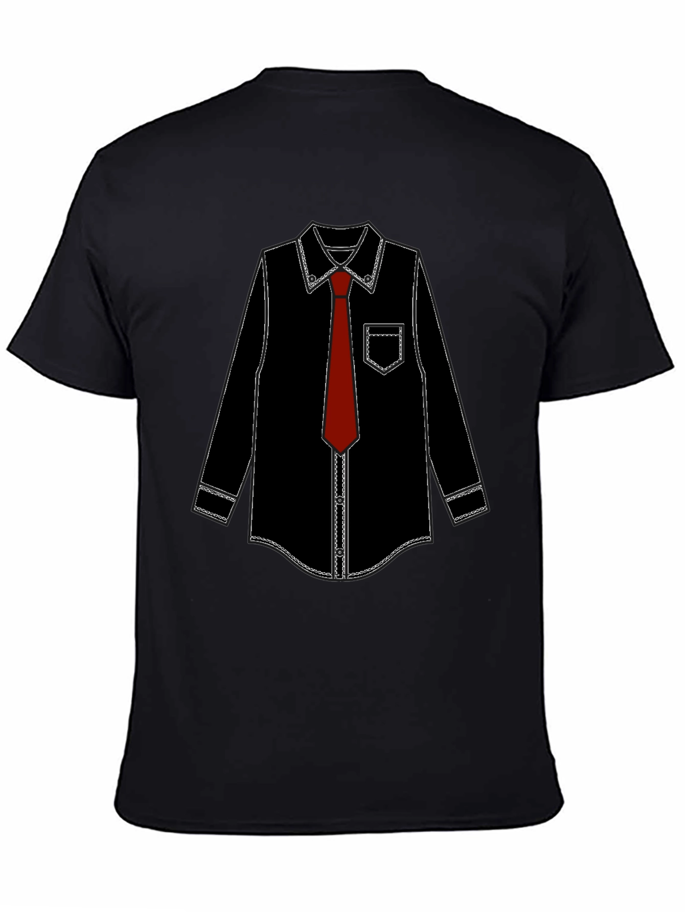 Funny Suit & Tie Graphic Tee - Black T-Shirt
