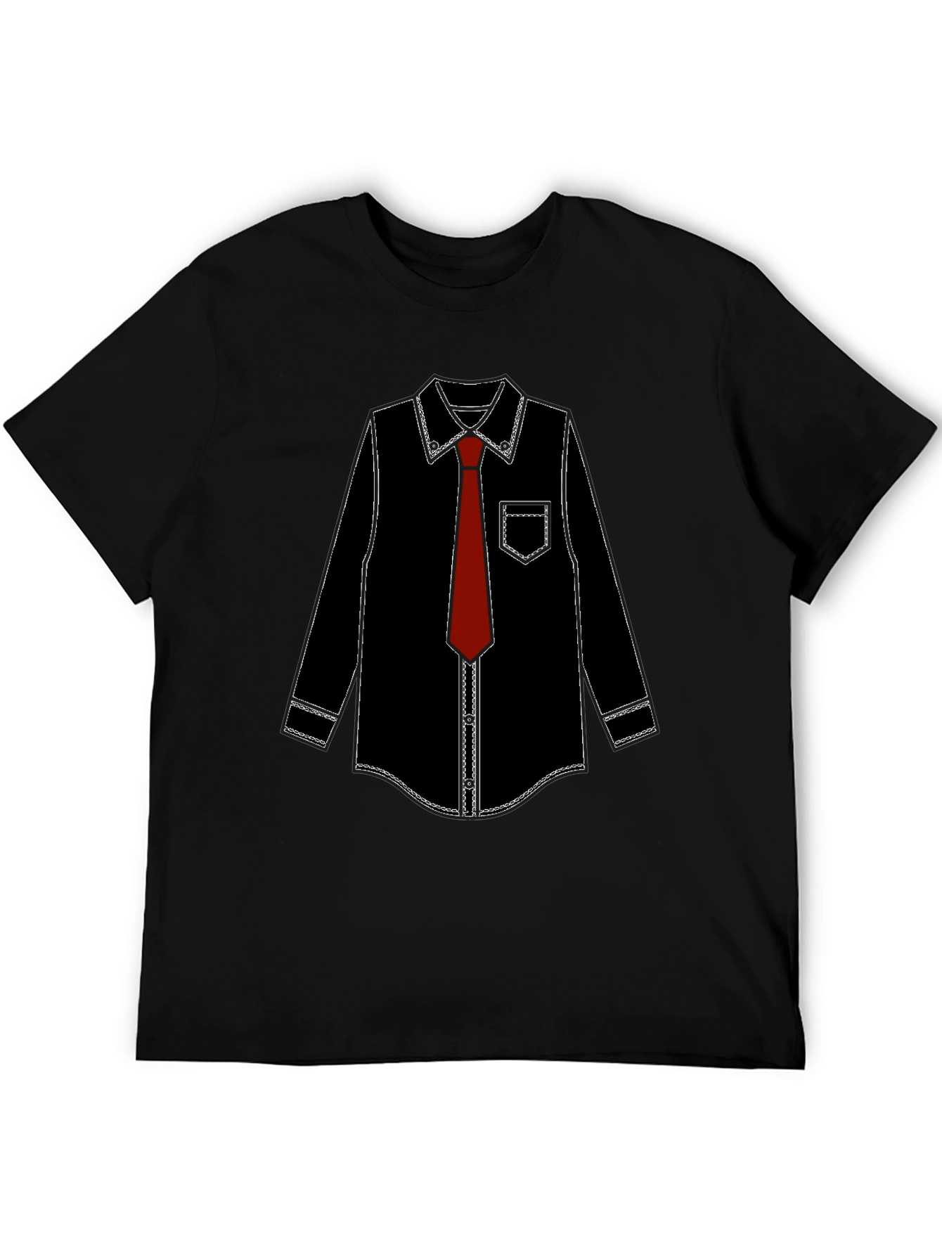 Funny Suit & Tie Graphic Tee - Black T-Shirt