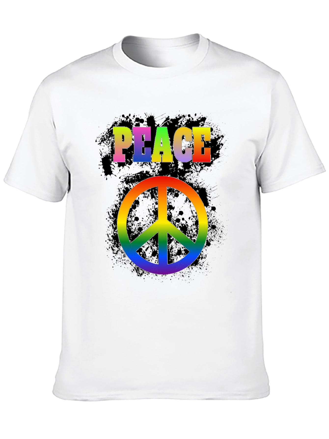 Rainbow Peace Sign T-Shirt - Retro Style