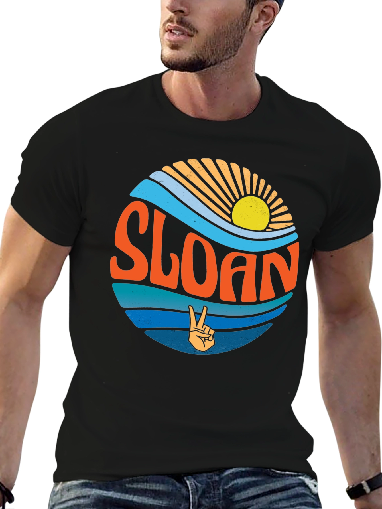 Retro Sloan Graphic Tee - Black Cotton Blend