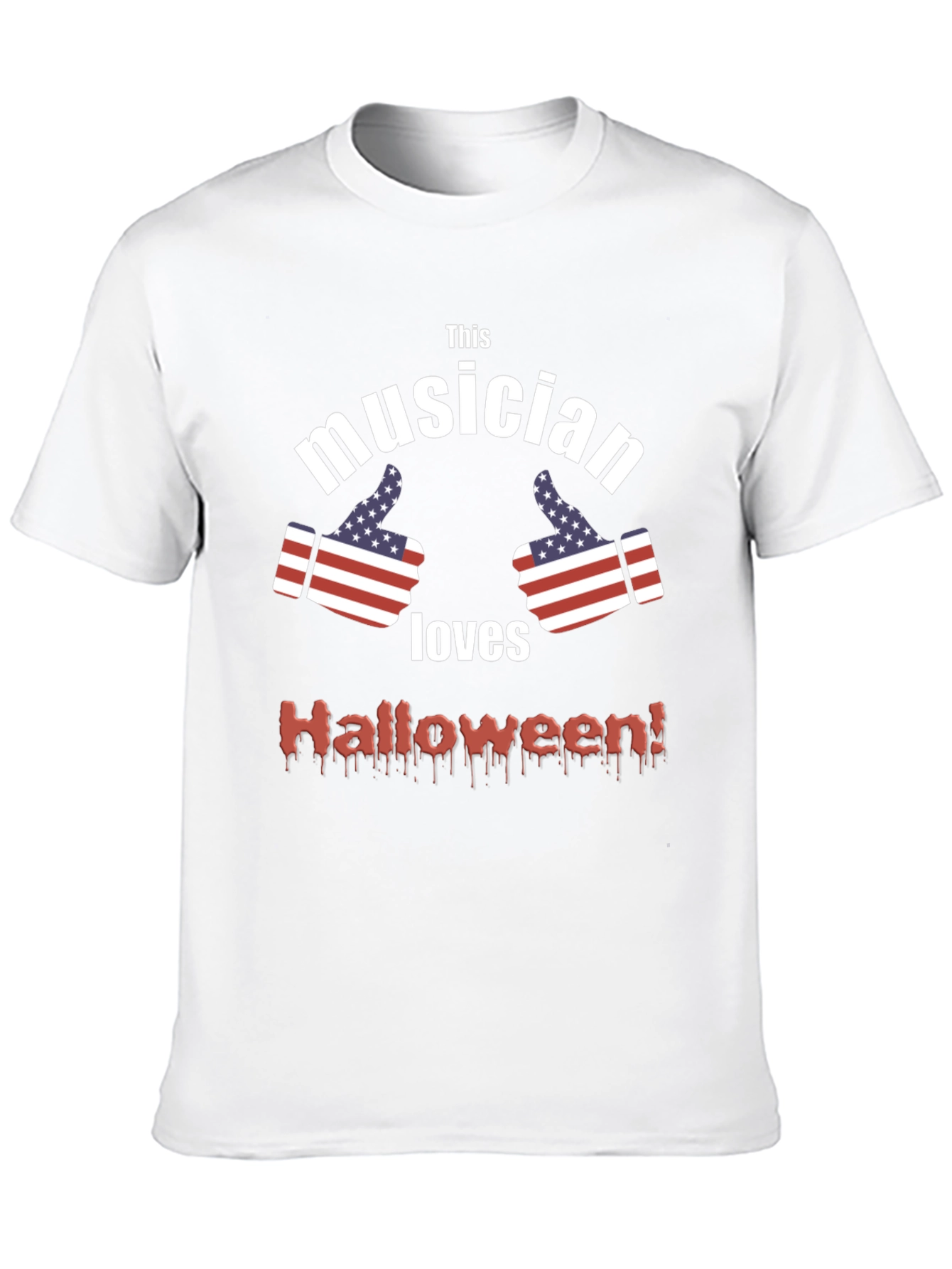 Musician Loves Halloween T-Shirt - Patriotic & Spooky