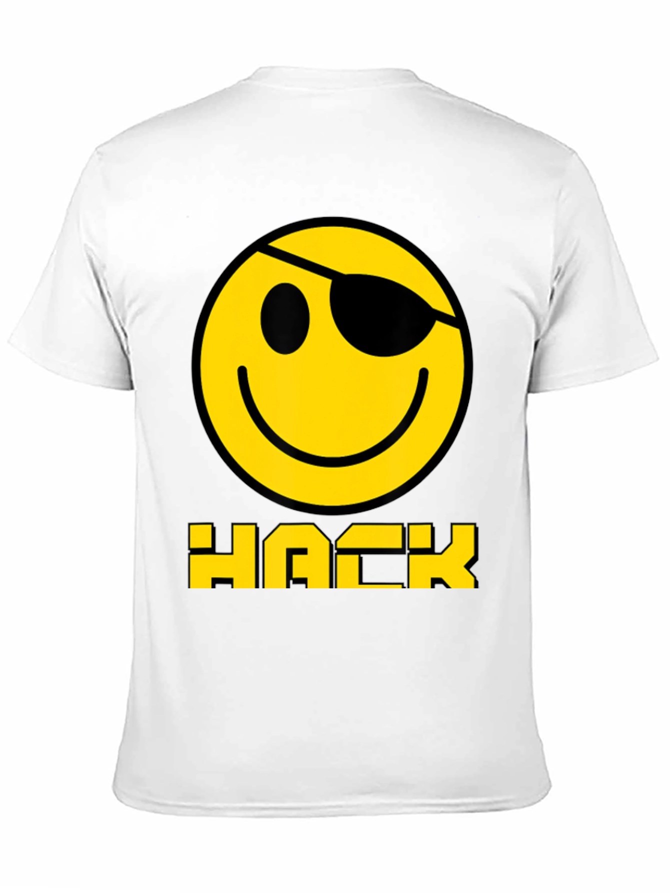 Hacker Smiley Face Black T-Shirt