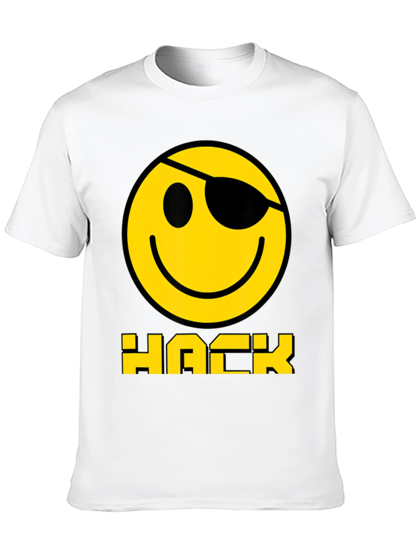 Hacker Smiley Face Black T-Shirt