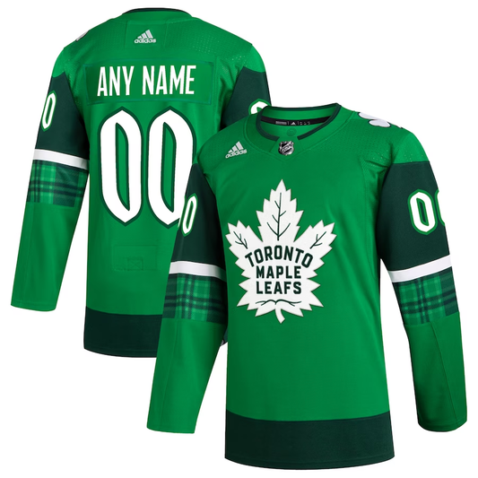 Men's Toronto Maple Leafs Kelly Green St. Patrick's Day Authentic Custom Jerseys